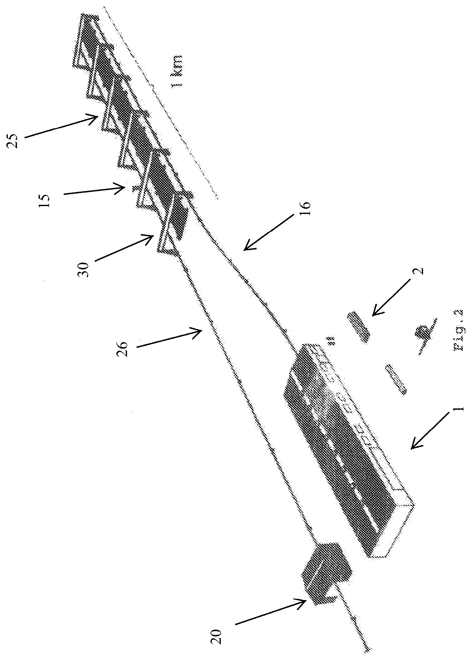 Patent US11781675 Figure 2 – Method for manufacture, assembly and continuous construction of pipe sections in a spoolbase with gradual movement