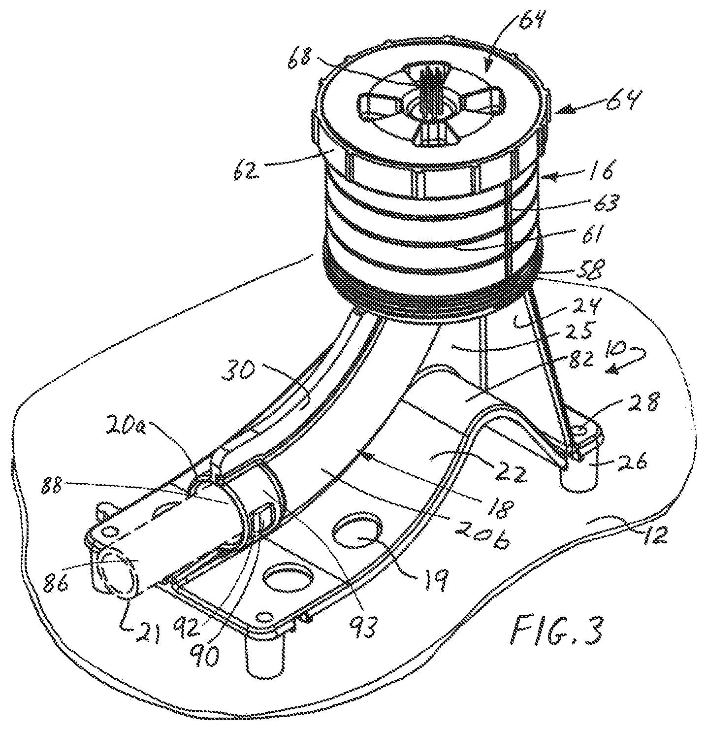 Patent US11781677 Figure 3 – Bracket for positioning and protecting pipes in concrete