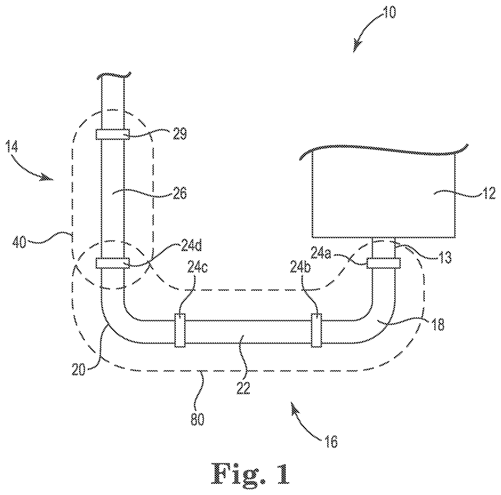 Patent US11781681 Figure 1 – Containment sleeve for pressurized piping system