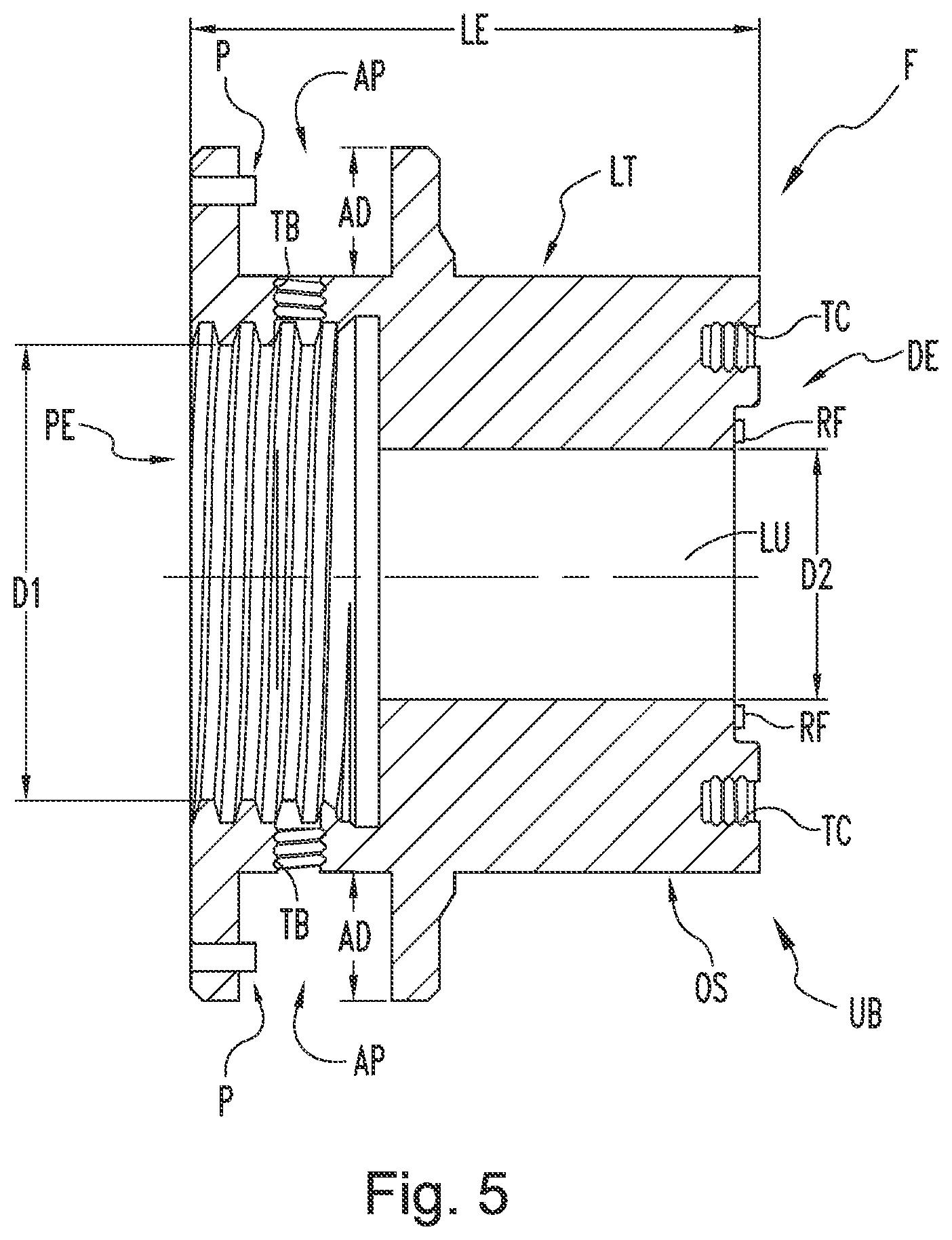 Patent US11781684 Figure 5 – Fittings, components, and associated tools