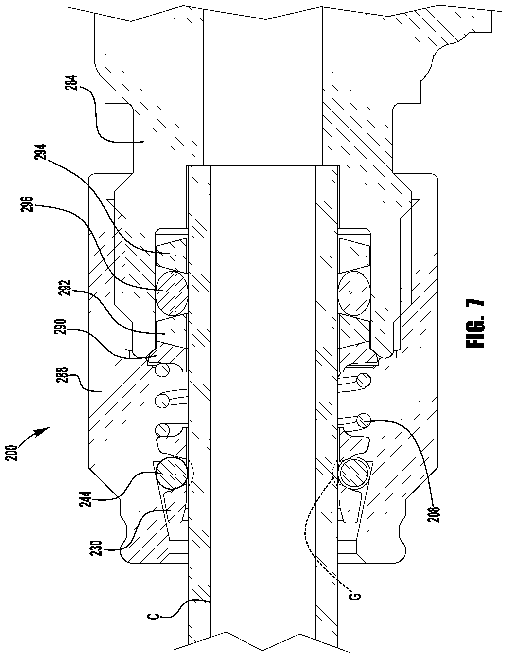 Patent US11781688 Figure 7 – Push to connect conduit fitting assemblies and arrangements