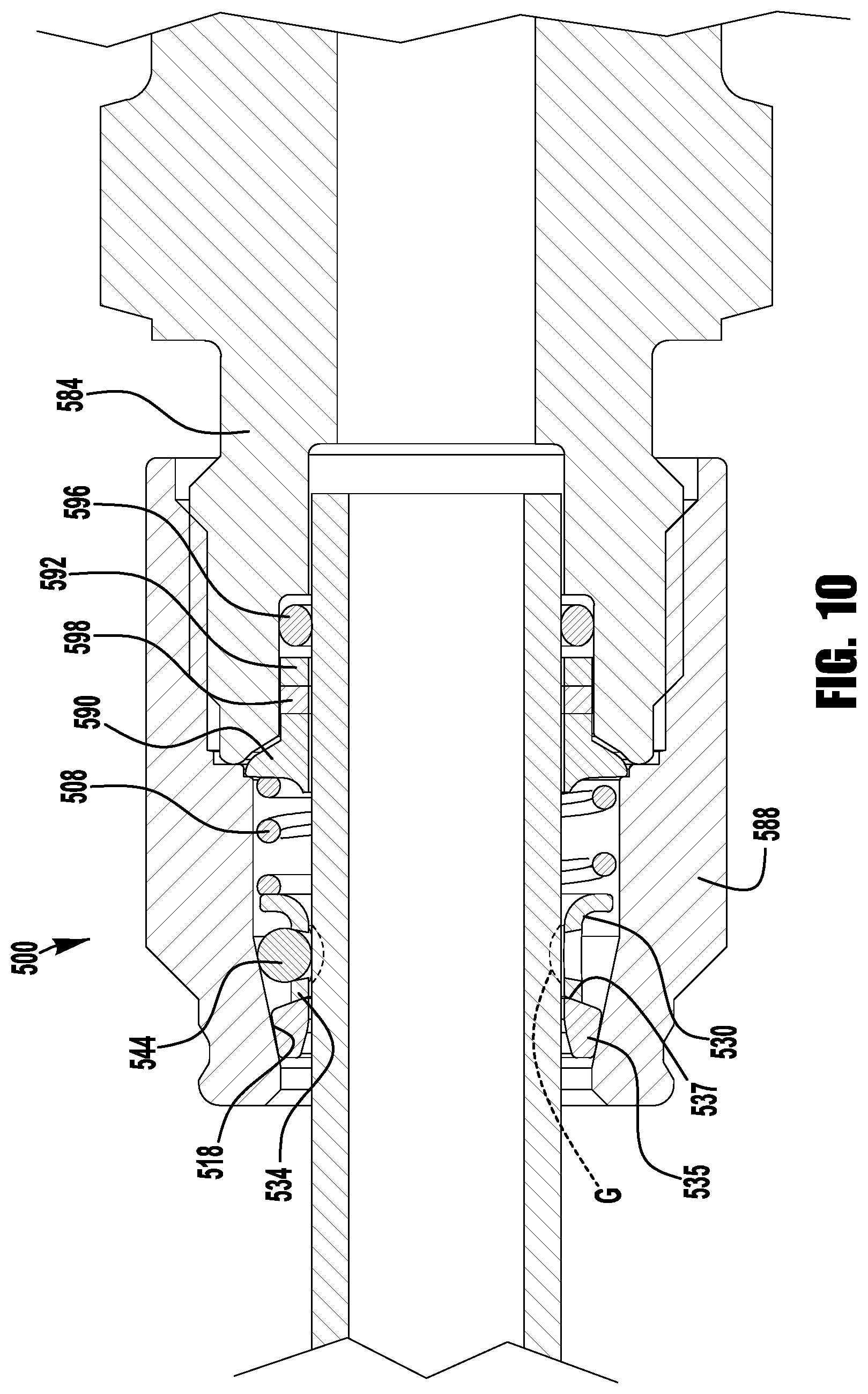 Patent US11781688 Figure 10 – Push to connect conduit fitting assemblies and arrangements