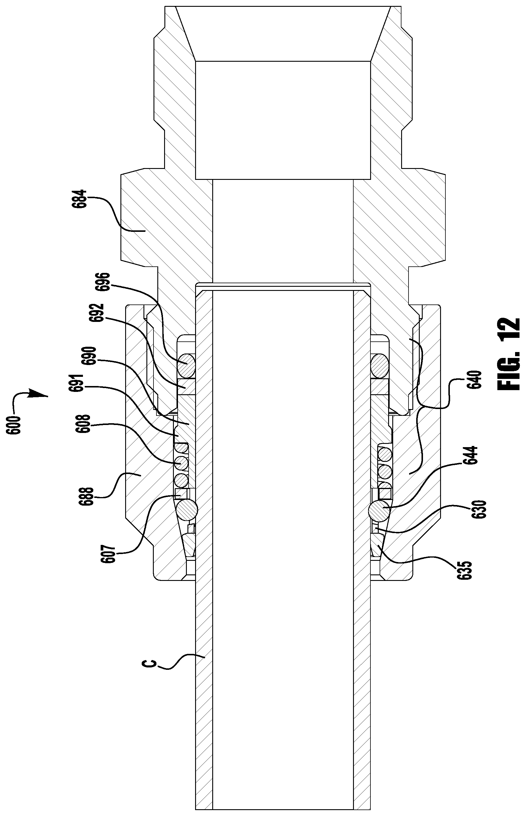 Patent US11781688 Figure 13 – Push to connect conduit fitting assemblies and arrangements