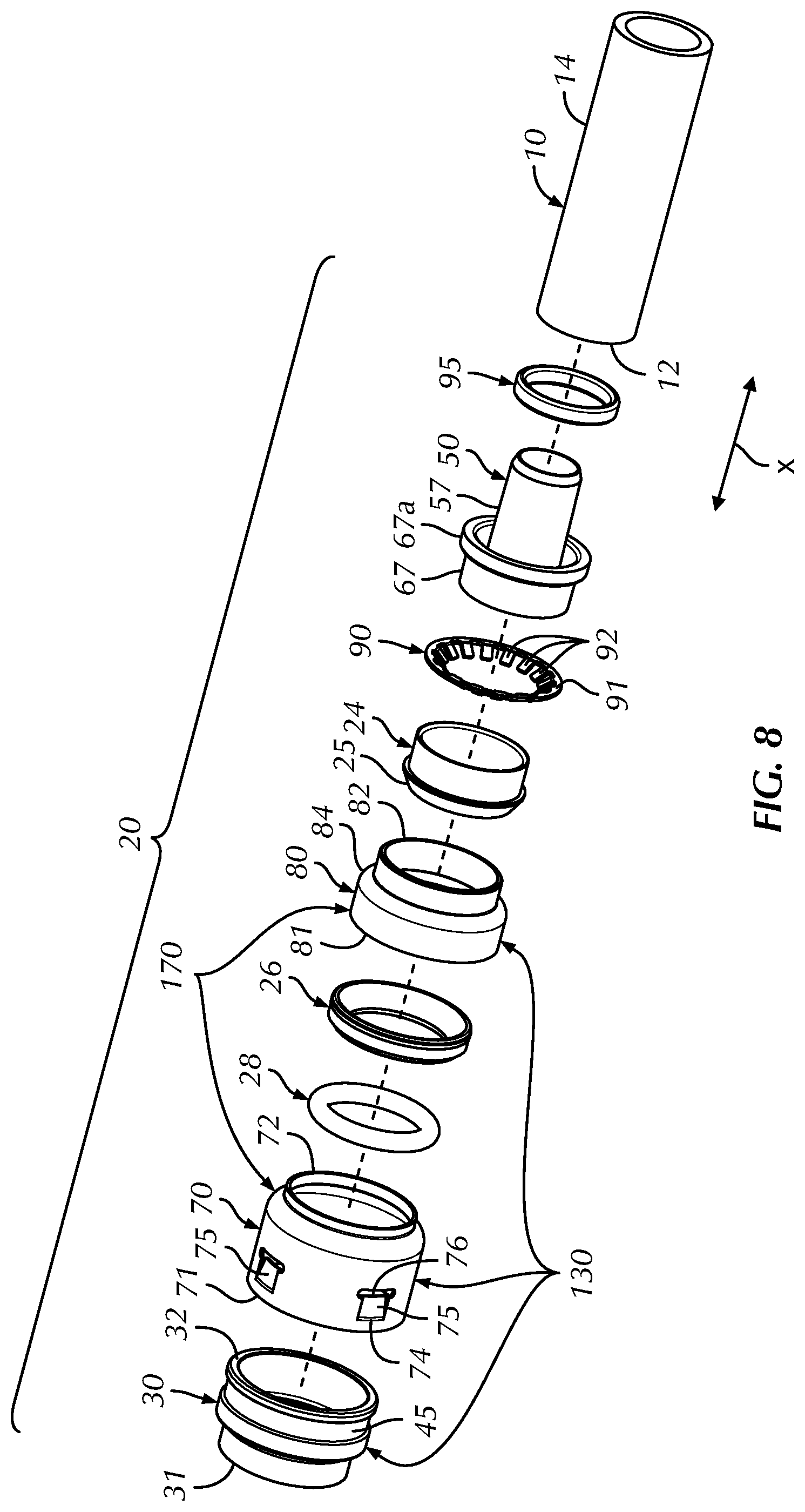 Patent US11781689 Figure 10 – Push-to-connect fitting providing an insertion indication