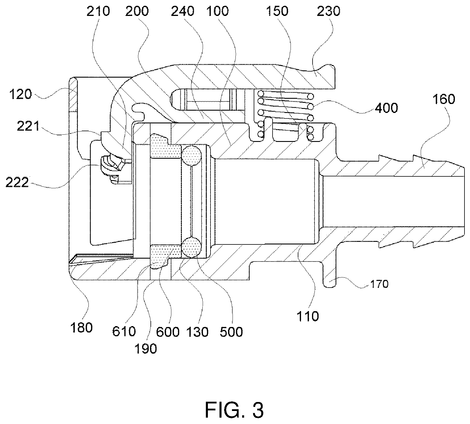 Patent US11781691 Figure 3 – Quick connector