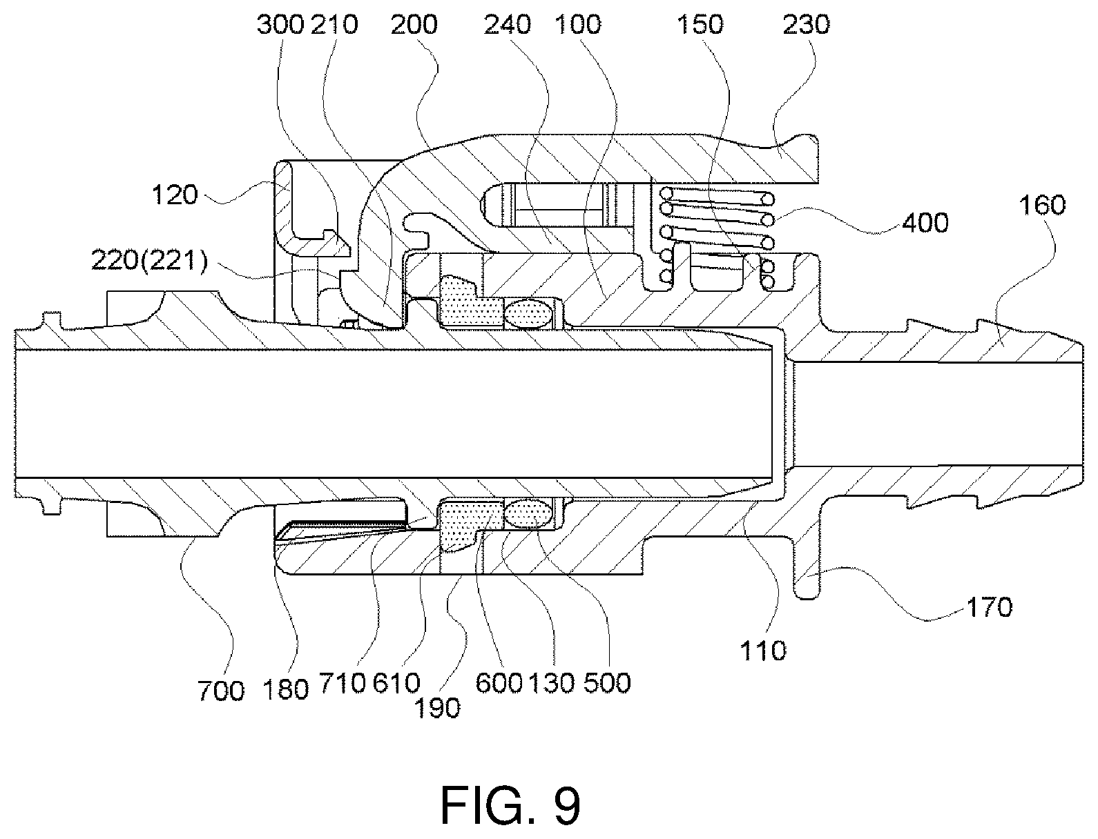 Patent US11781691 Figure 8 – Quick connector