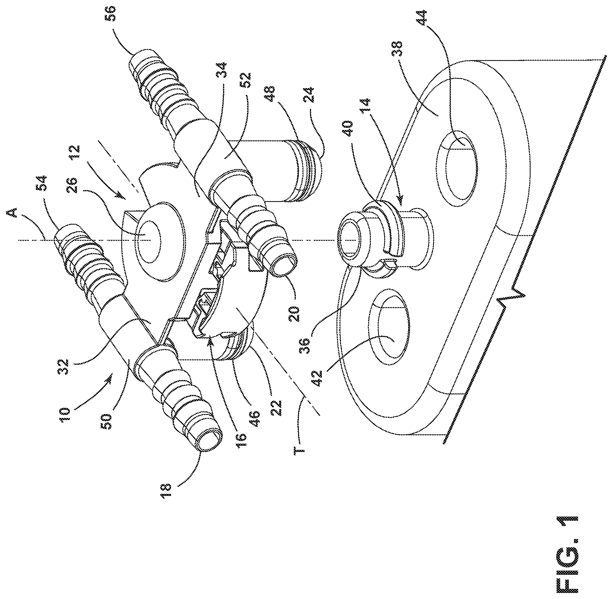 Patent US11781692 Figure 1 – Adaptor with quick connect coupling