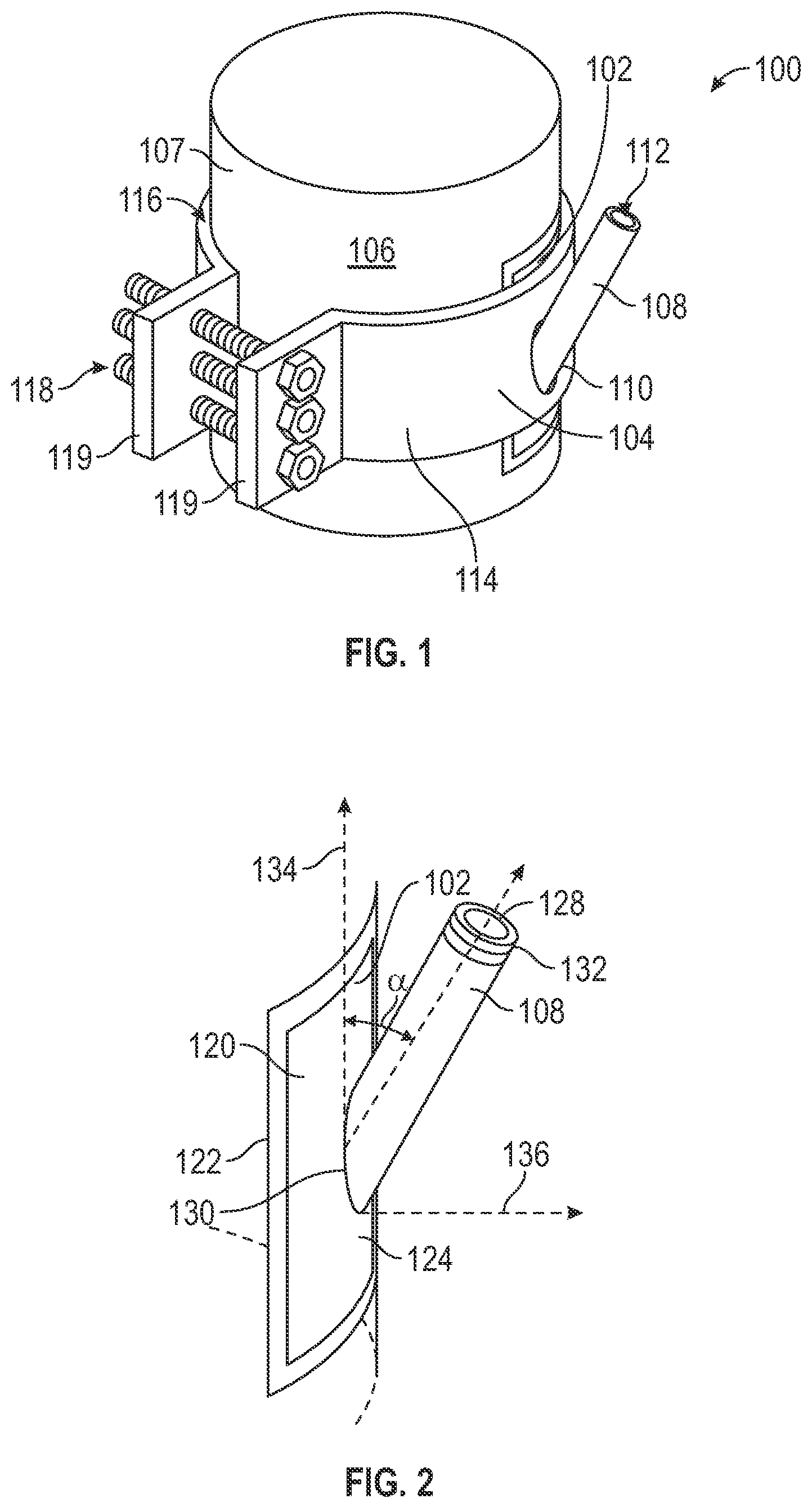 Patent US11781694 Figure 1 – Clamped saddle for directional hot-tapping tubulars