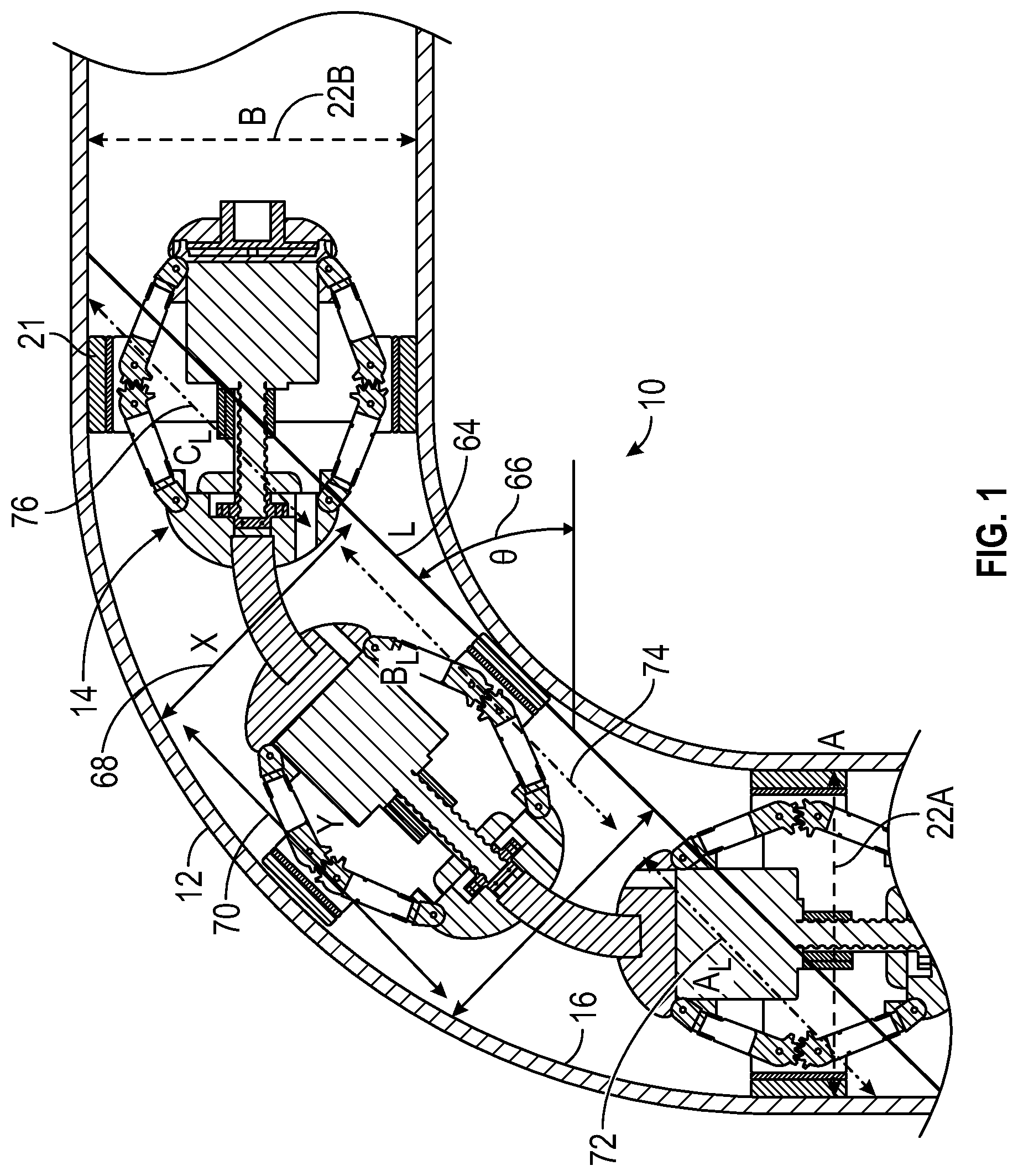 Patent US11781698 — Modular robotic crawler with hybrid locomotion for inspection of small diameter pipe — Figure 1