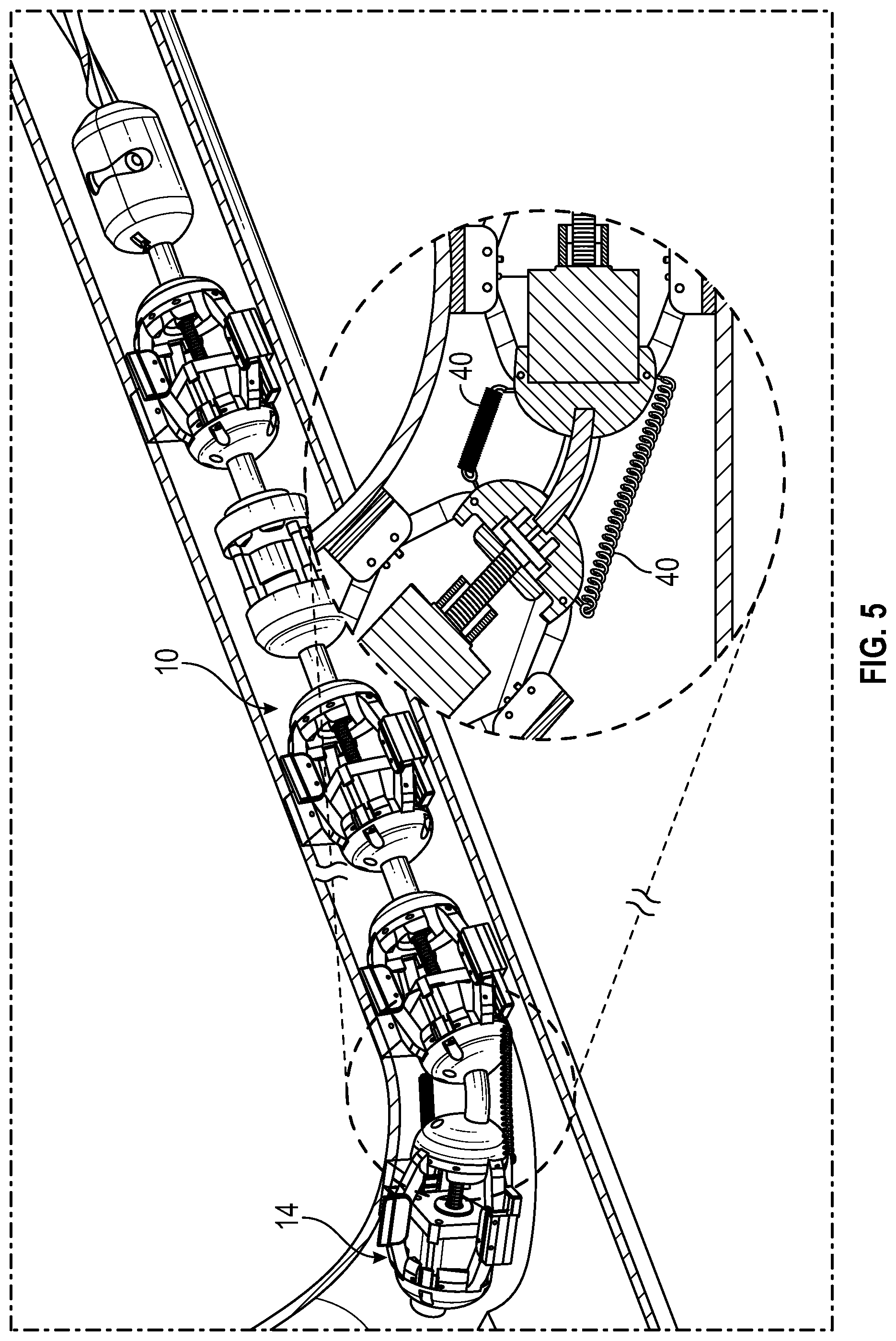 Patent US11781698 Figure 5 – Modular robotic crawler with hybrid locomotion for inspection of small diameter pipe