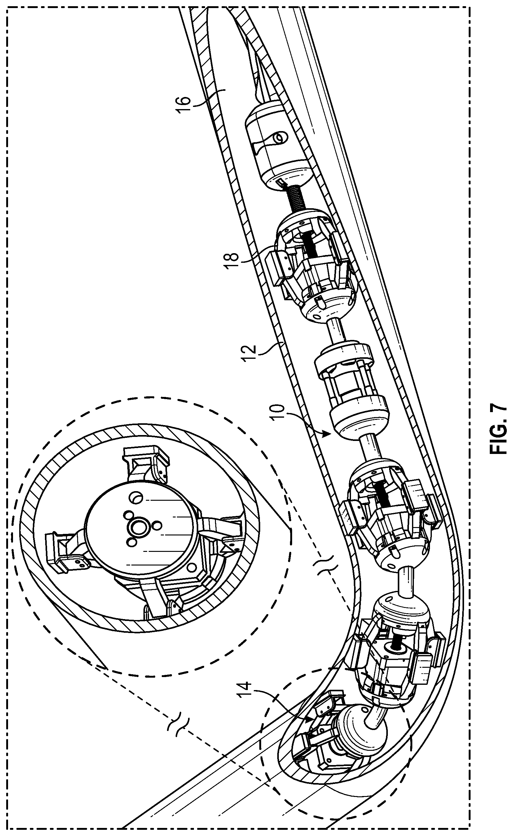 Patent US11781698 Figure 7 – Modular robotic crawler with hybrid locomotion for inspection of small diameter pipe