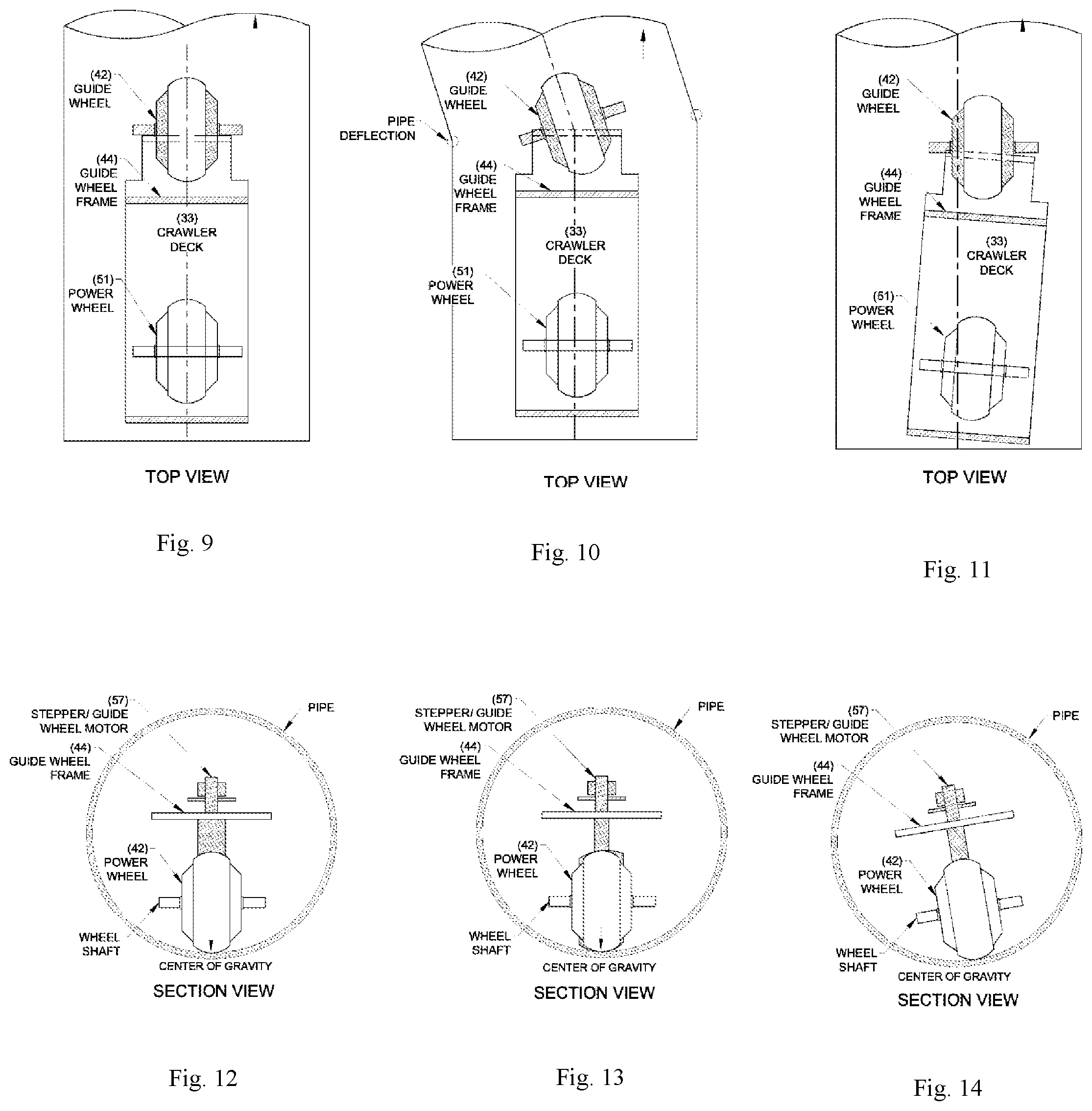 Patent US11781699 Figure 3 – Crawler for conduit line and grade inspection