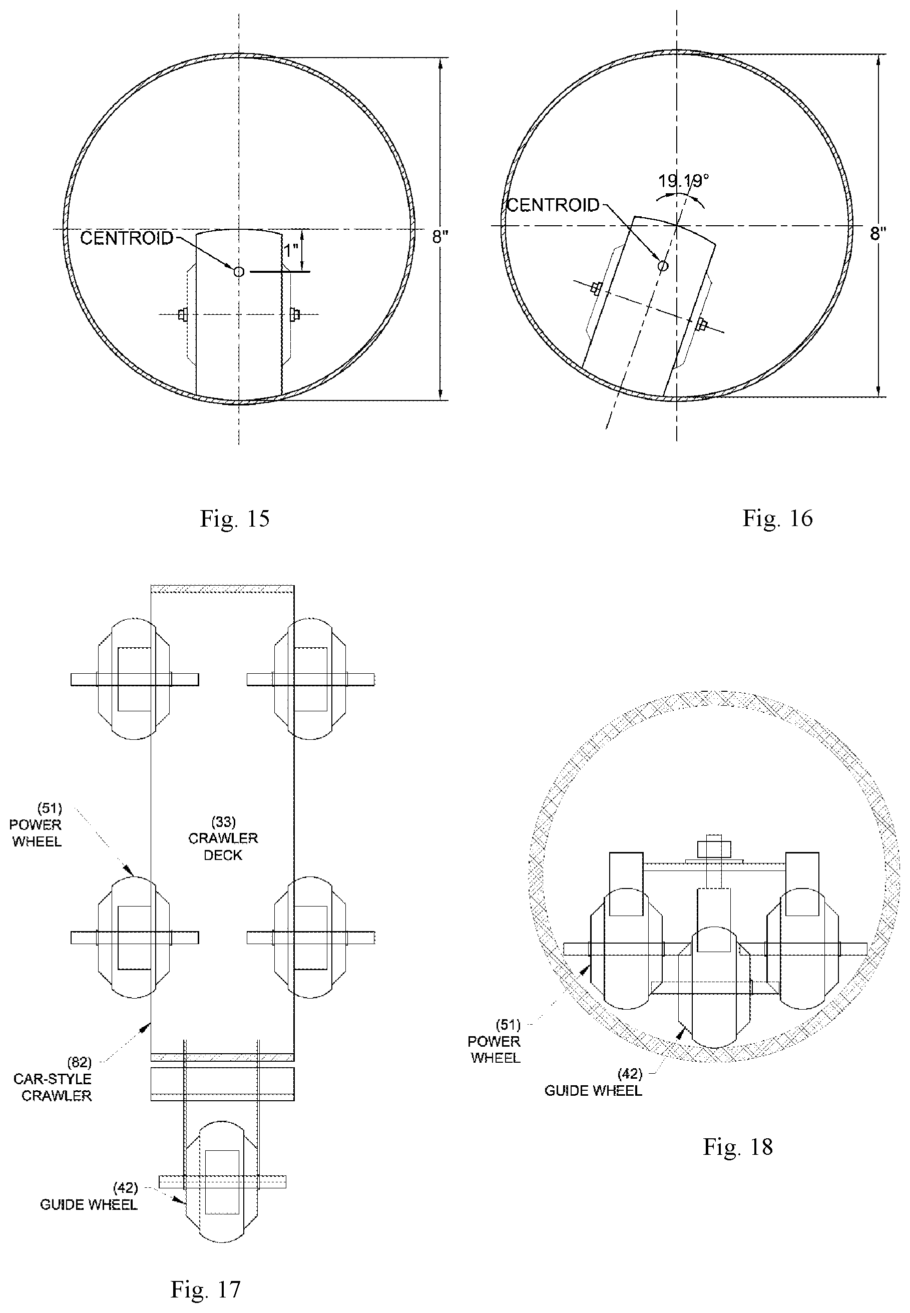 Patent US11781699 Figure 4 – Crawler for conduit line and grade inspection