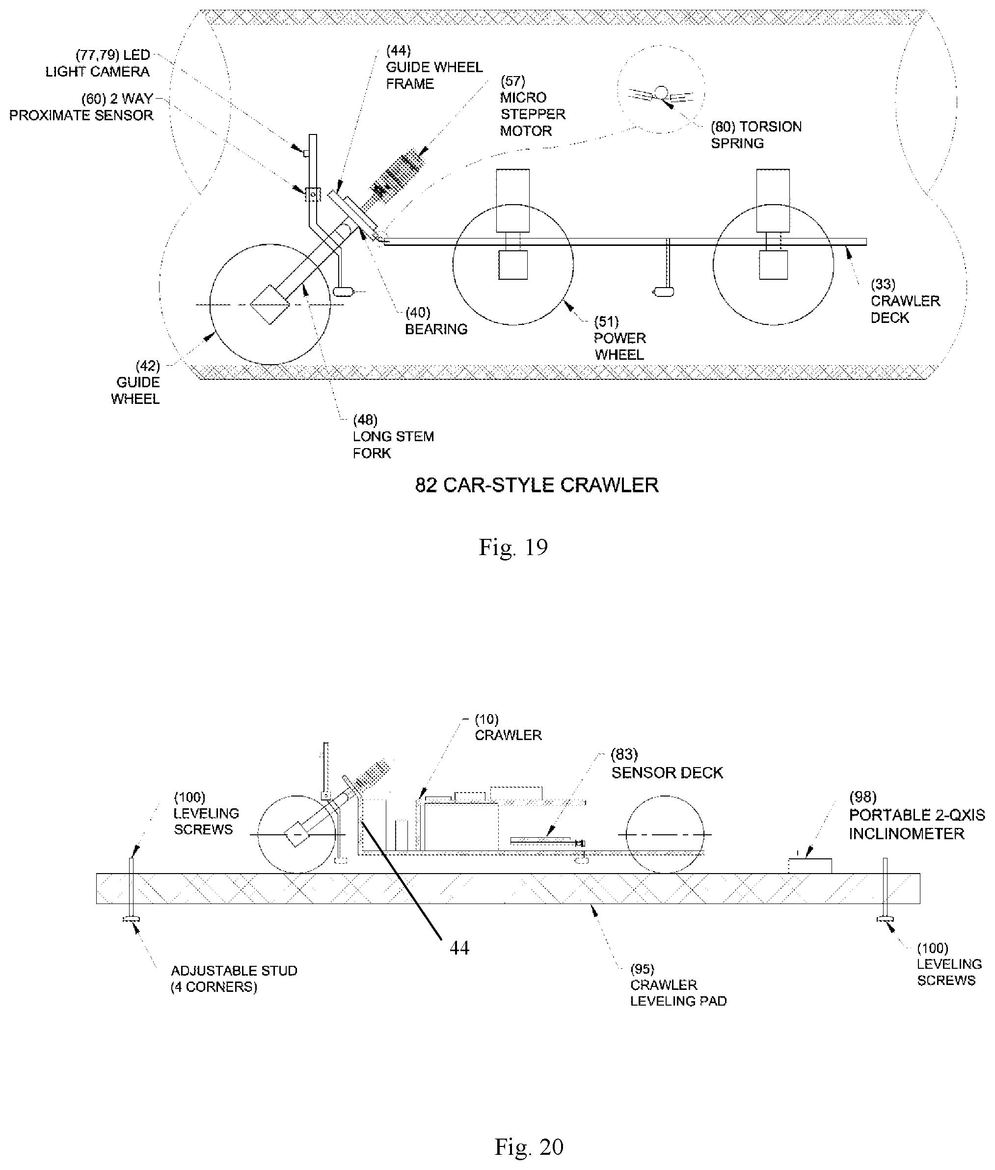 Patent US11781699 Figure 5 – Crawler for conduit line and grade inspection