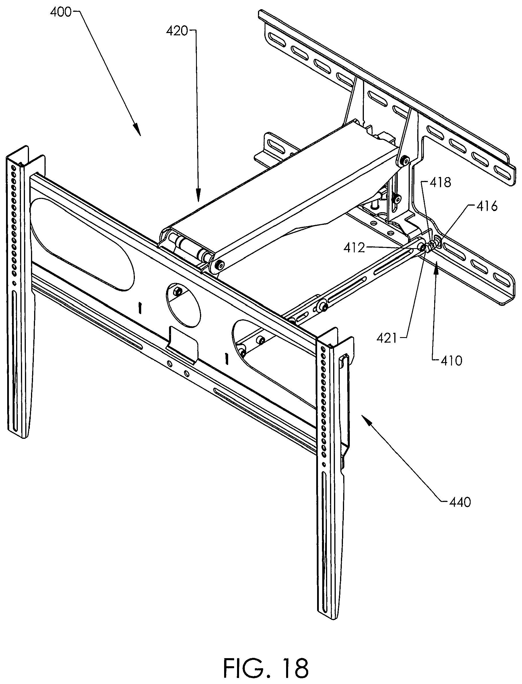 Patent US11781702 Figure 11 – Motorized mounting systems for televisions