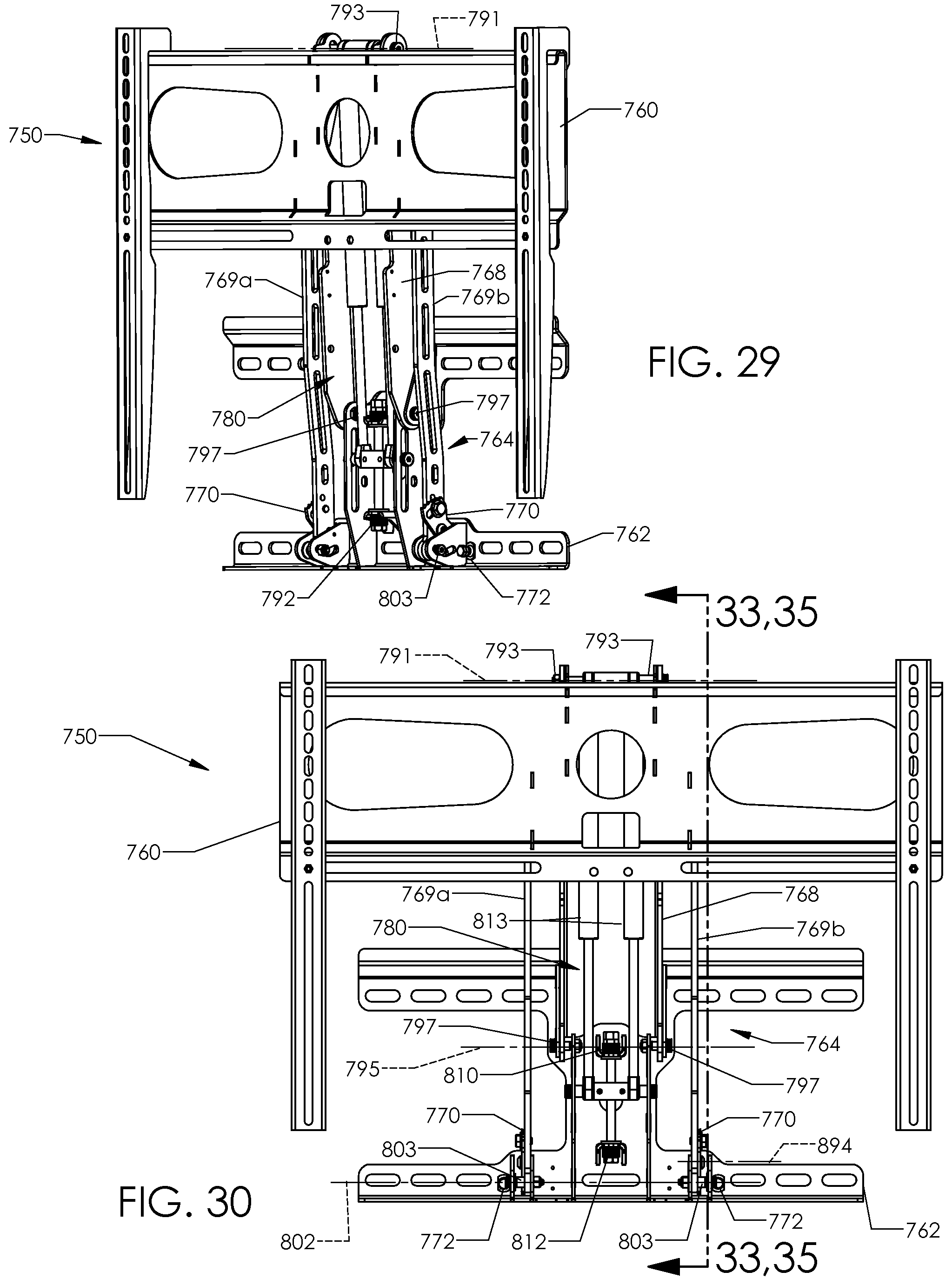 Patent US11781702 Figure 19 – Motorized mounting systems for televisions