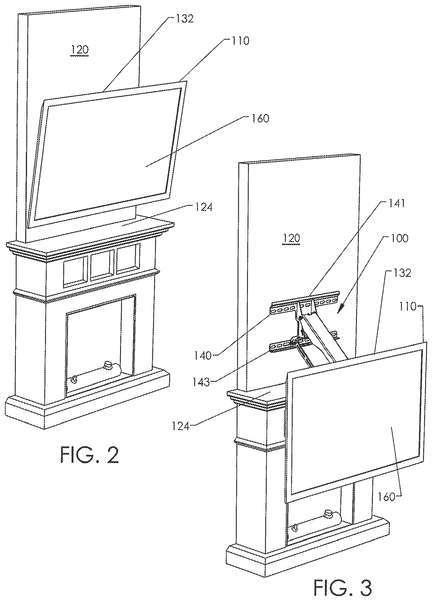 Patent US11781703 Figure 2 – Adjustable mounting systems for televisions