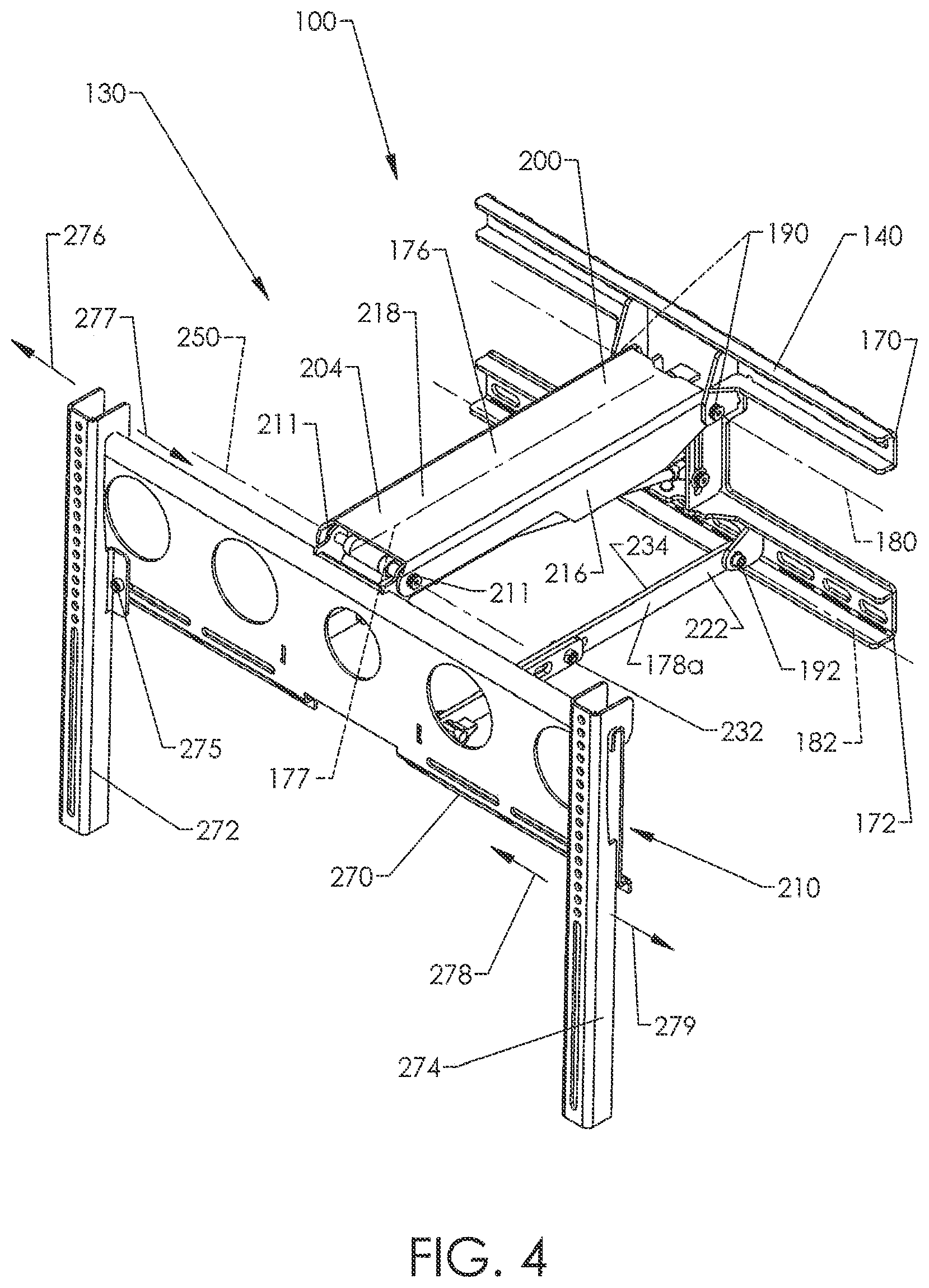 Patent US11781703 Figure 3 – Adjustable mounting systems for televisions