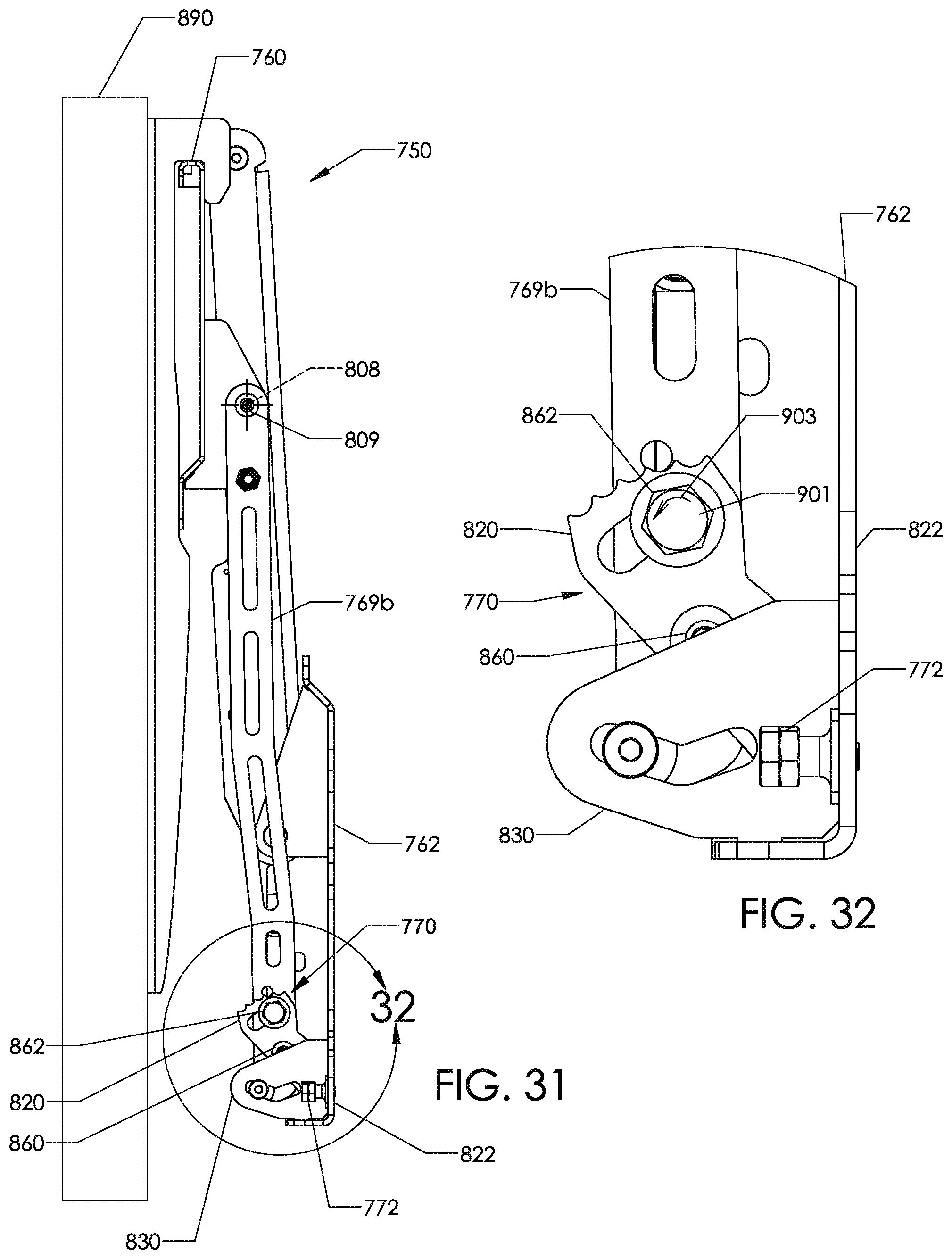 Patent US11781703 Figure 20 – Adjustable mounting systems for televisions