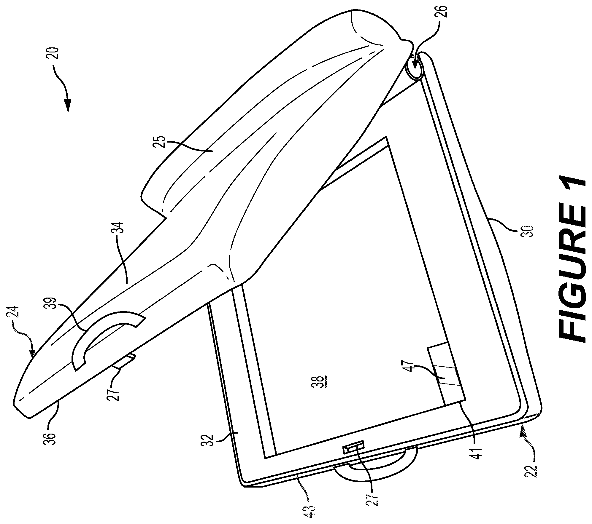 Patent US11781704 Figure 1 – Tablet holder