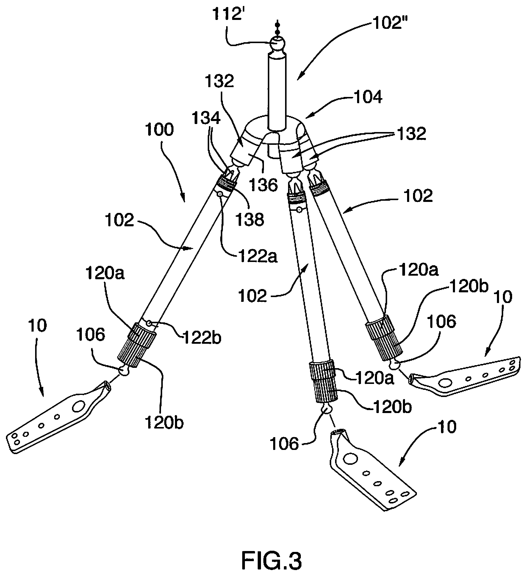 Patent US11781705 Figure 3 – Supports and securements for cameras, lighting and other equipment, and novel couplers and accessories for same