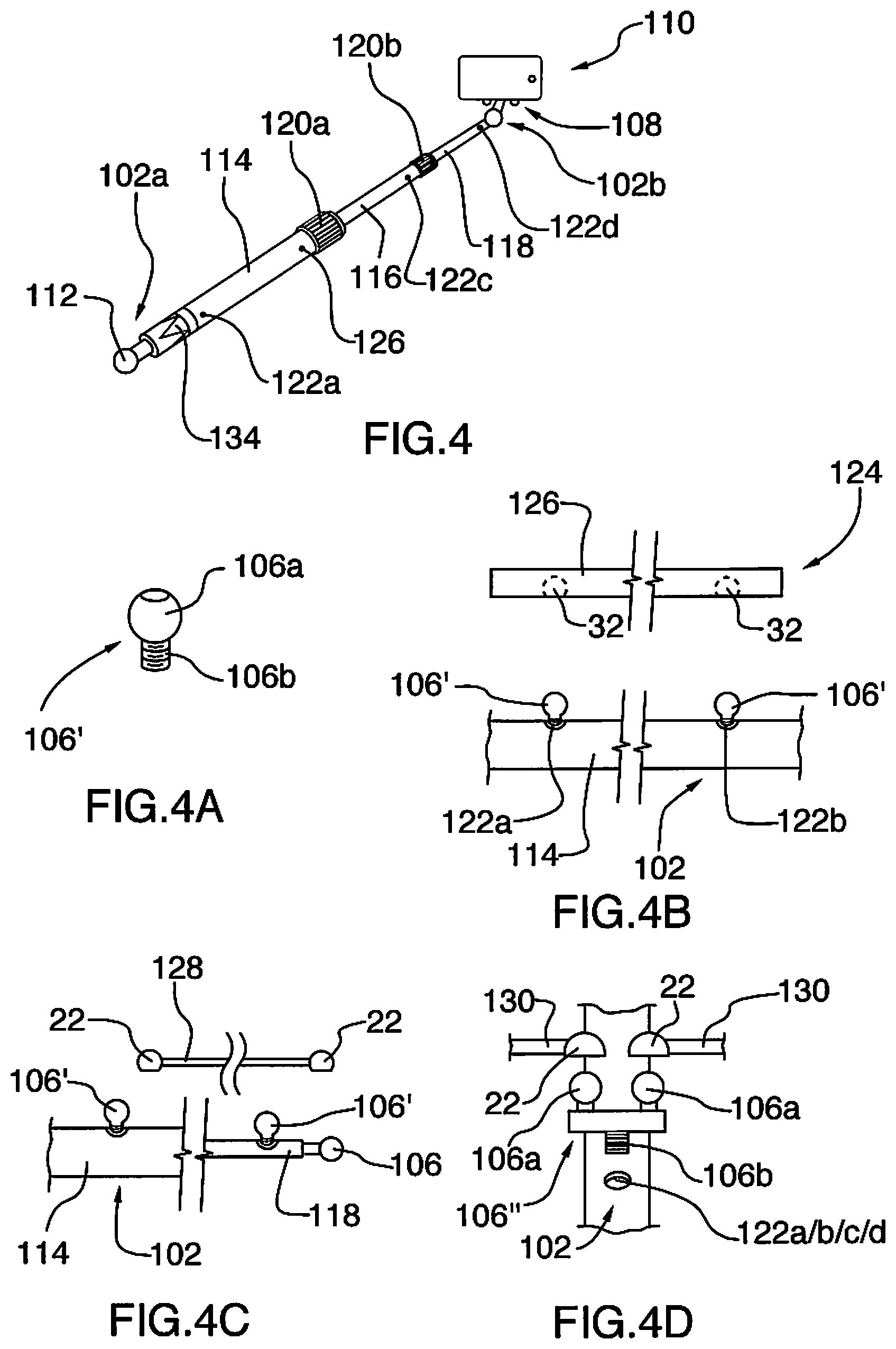 Patent US11781705 Figure 4 – Supports and securements for cameras, lighting and other equipment, and novel couplers and accessories for same