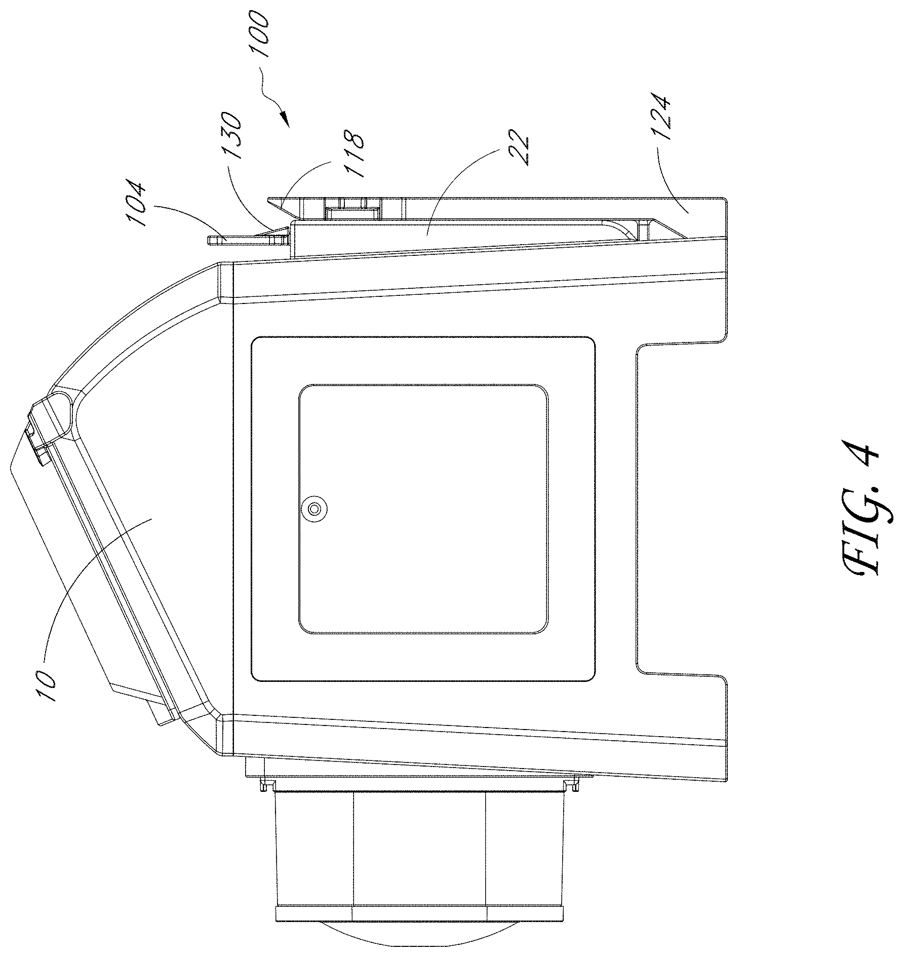 Patent US11781709 Figure 4 – Quick-release pump mounting bracket