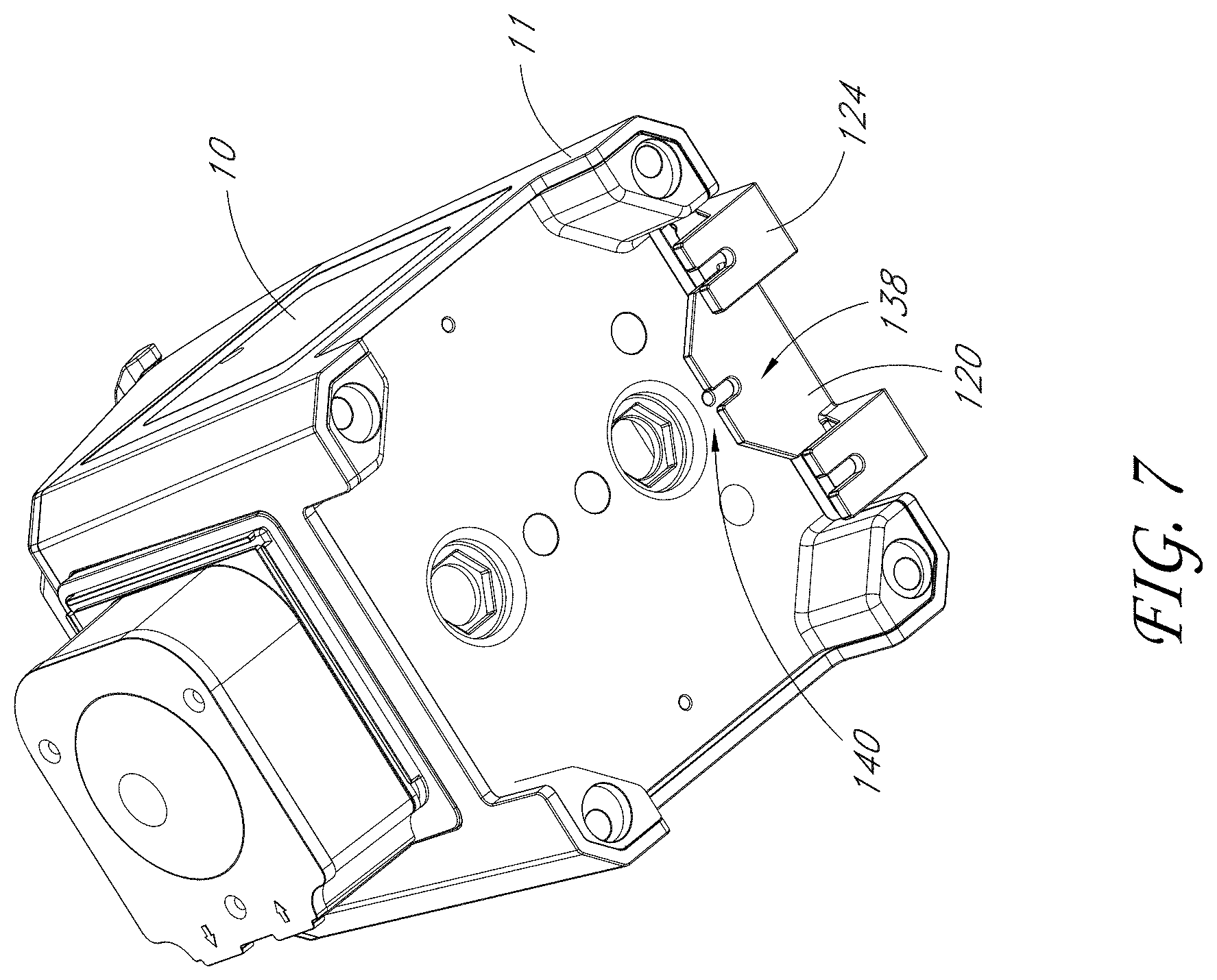 Patent US11781709 Figure 7 – Quick-release pump mounting bracket