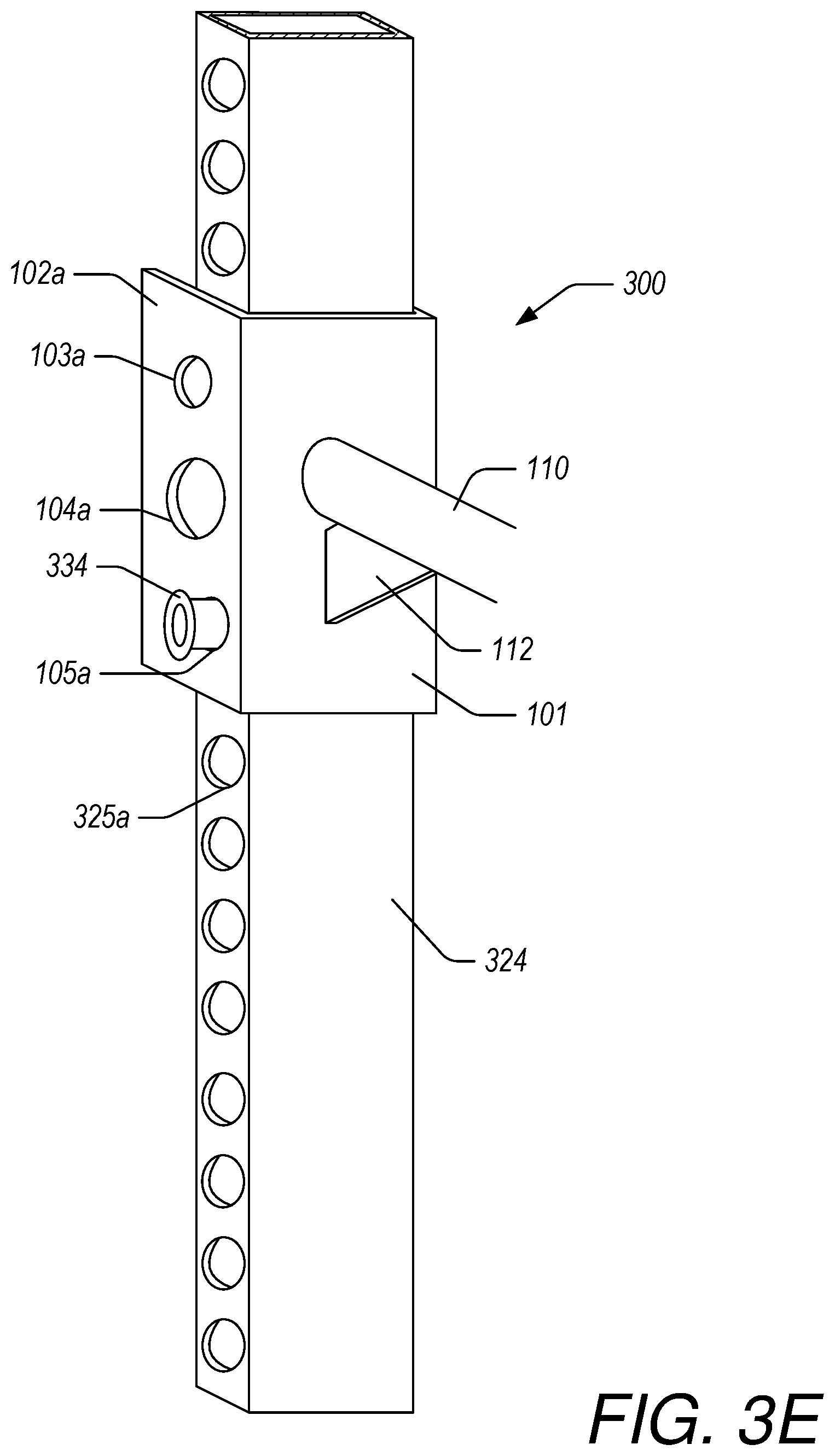 Patent US11781711 Figure 7 – Multi-use mounting bracket with extension and internal support rod for gym accessories