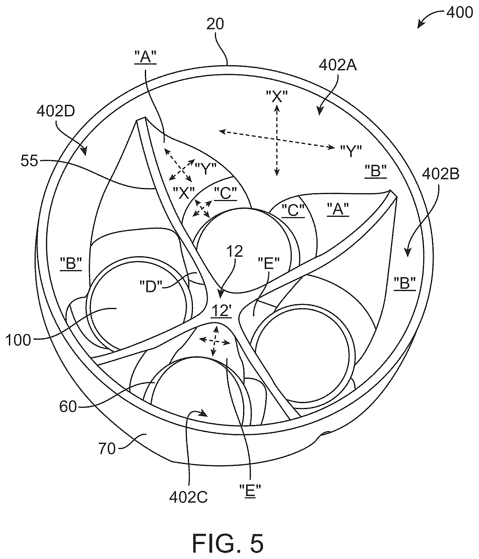 Patent US11781715 Figure 5 – Multizone mixing cup