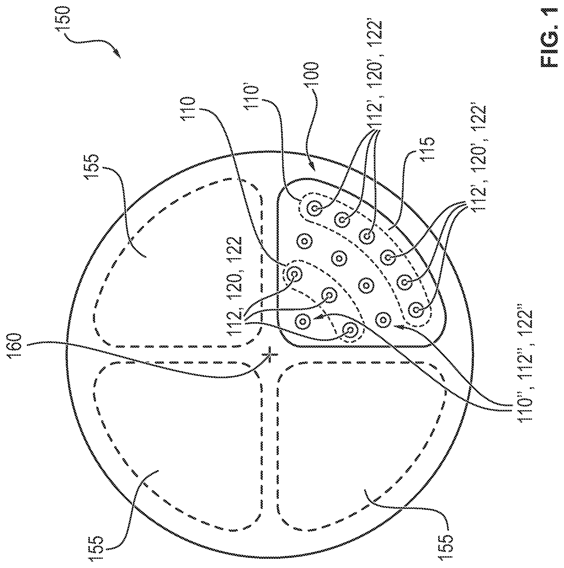 Patent US11781717 Figure 1 – Lighting unit and luminaire with skewed LED optics pairs