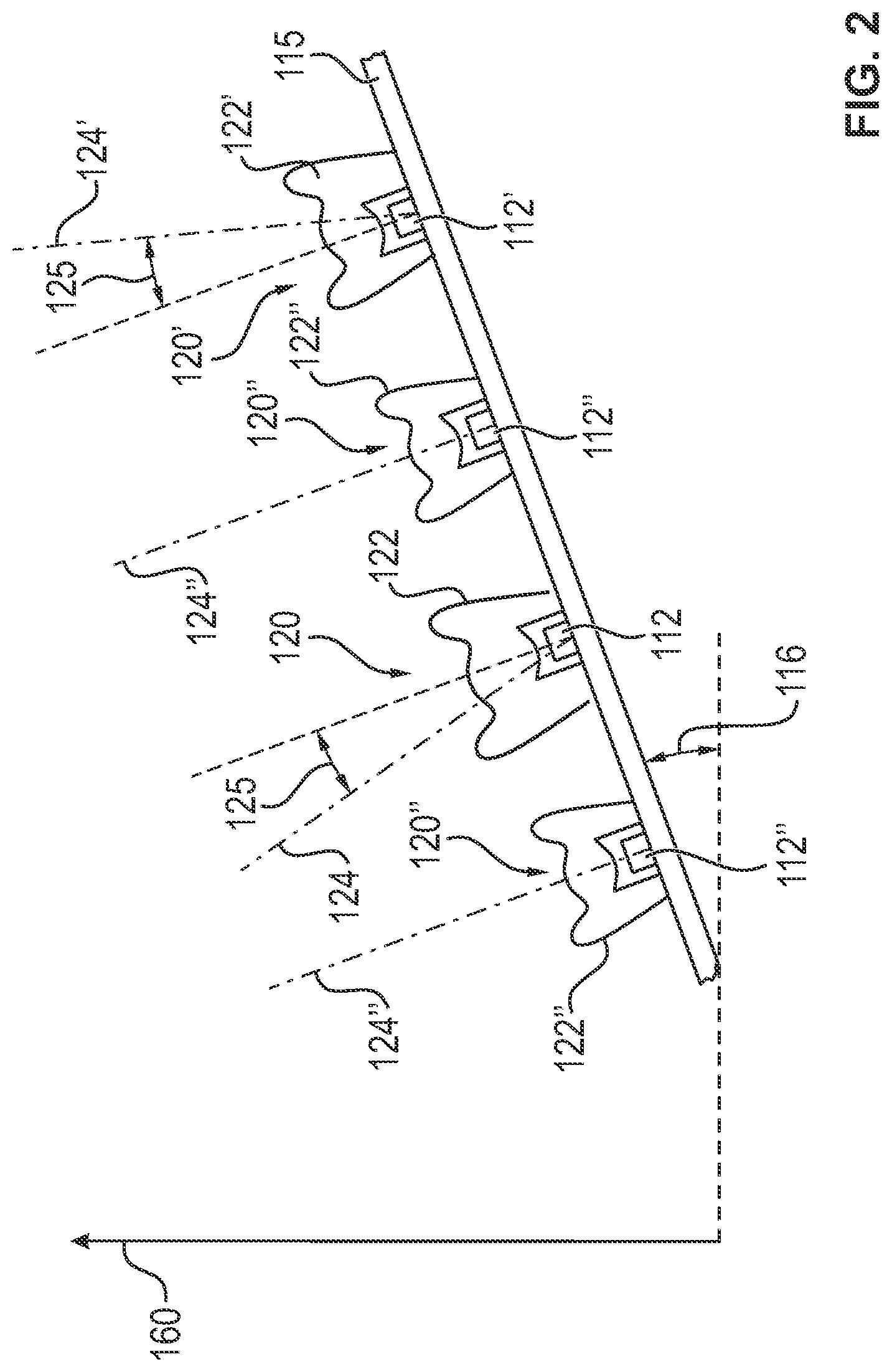 Patent US11781717 Figure 2 – Lighting unit and luminaire with skewed LED optics pairs