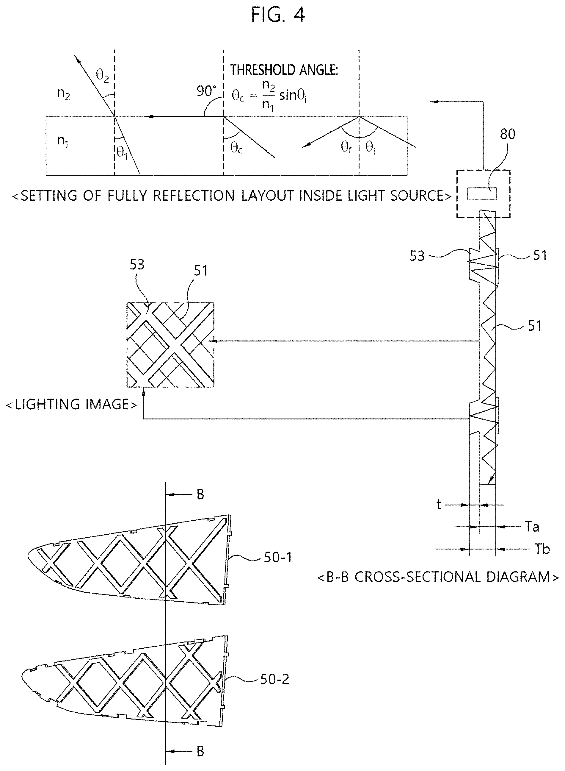 Patent US11781720 Figure 4 – Black image type hidden light lamp and vehicle having the same
