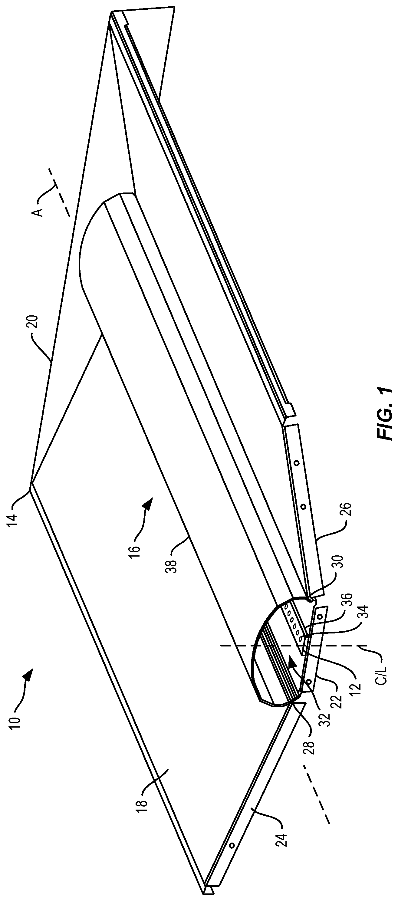 Patent US11781732 — Lighting fixture with lens assembly for reduced glare — Figure 1
