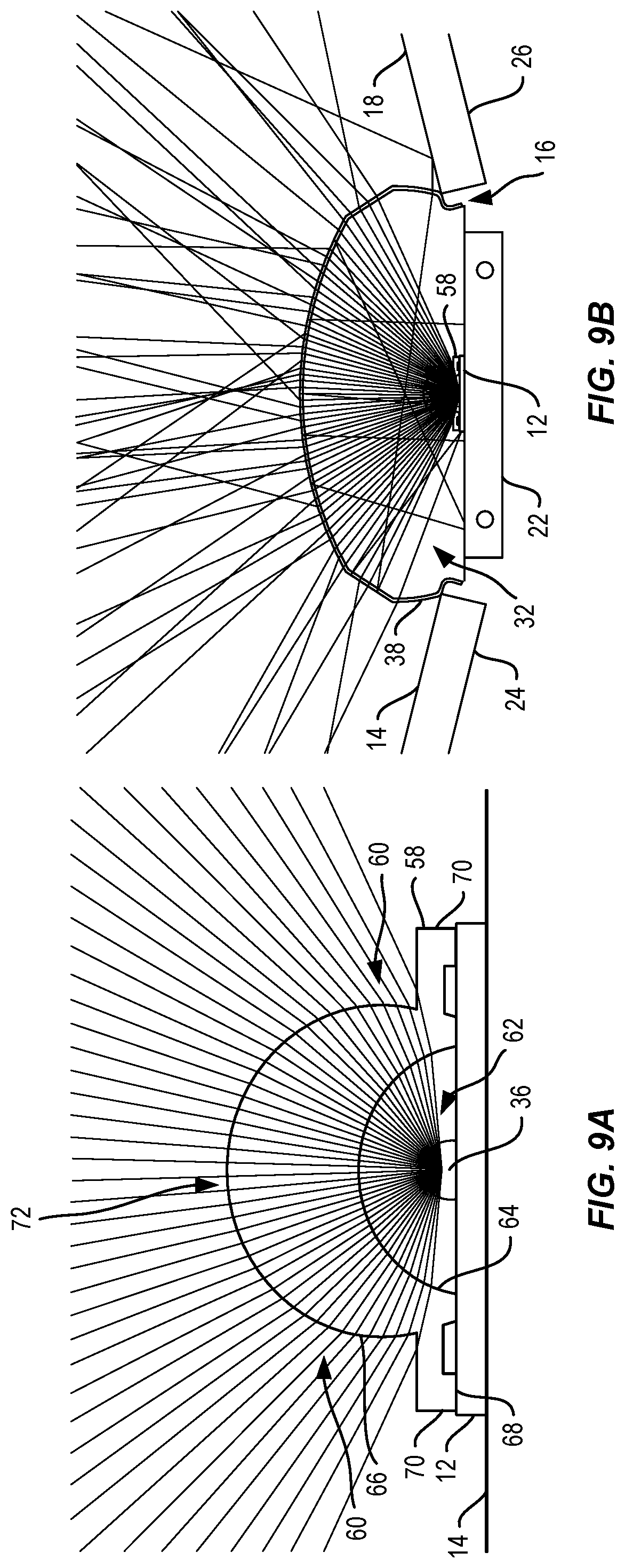 Patent US11781732 Figure 10 – Lighting fixture with lens assembly for reduced glare