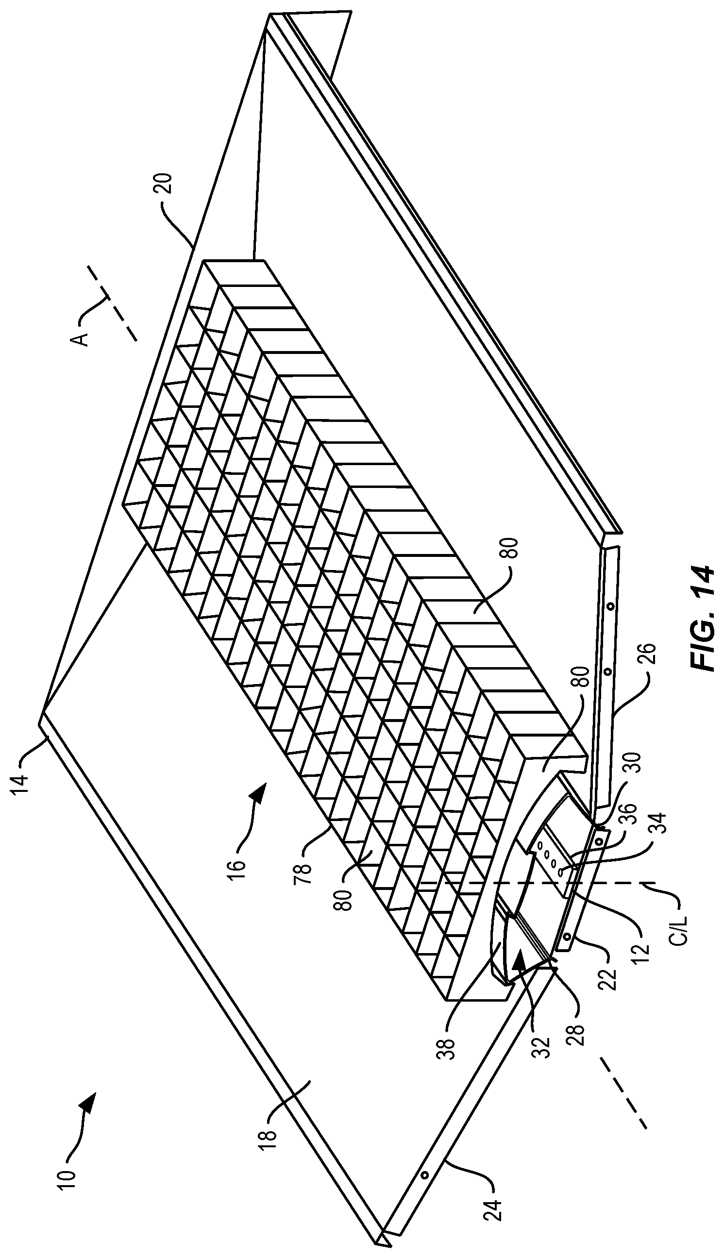 Patent US11781732 Figure 15 – Lighting fixture with lens assembly for reduced glare