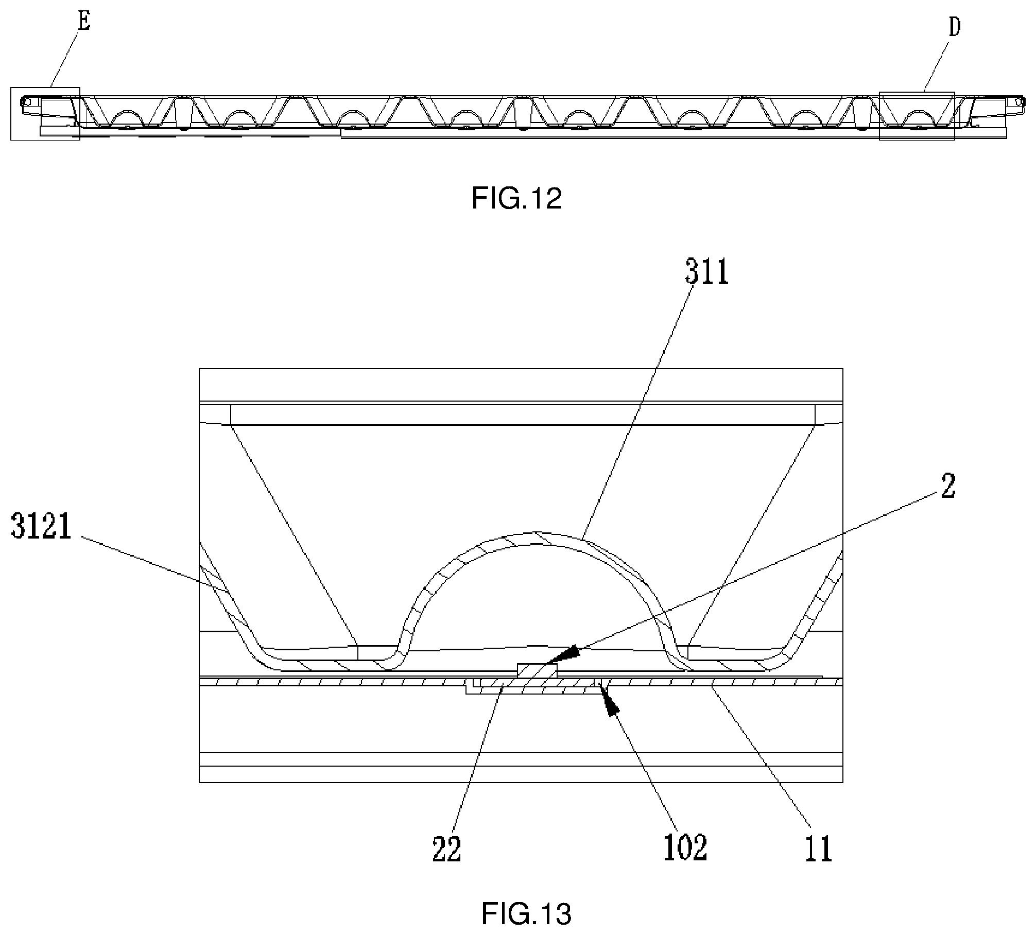 Patent US11781736 Figure 8 – LED lighting device and novel grille lamp