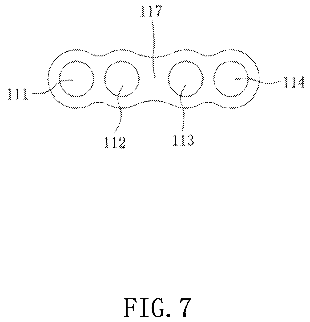 Patent US11781744 Figure 8 – Light string assembly with wire holes