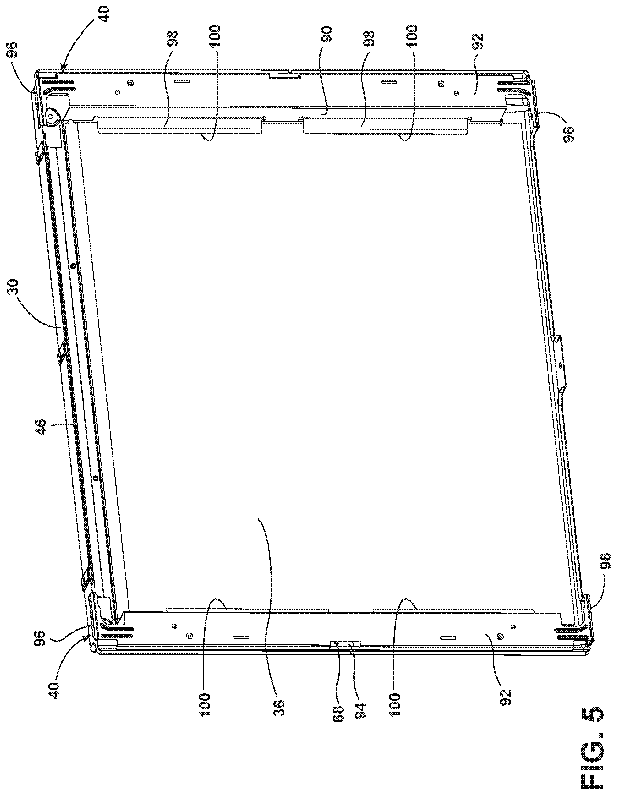 Patent US11781750 Figure 5 – Oven door assembly