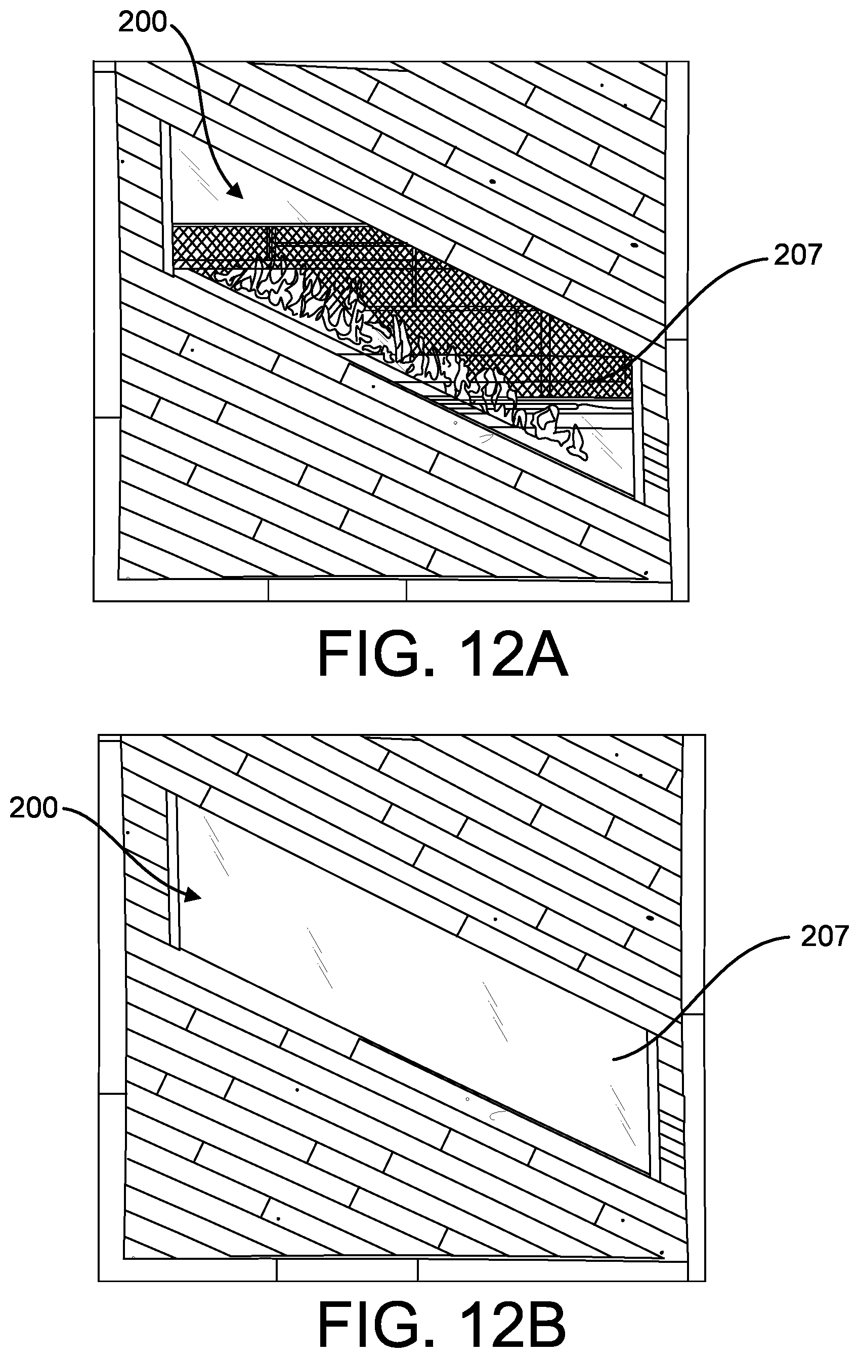 Patent US11781755 Figure 13 – Fireplace with controllable and image-bearing rear wall