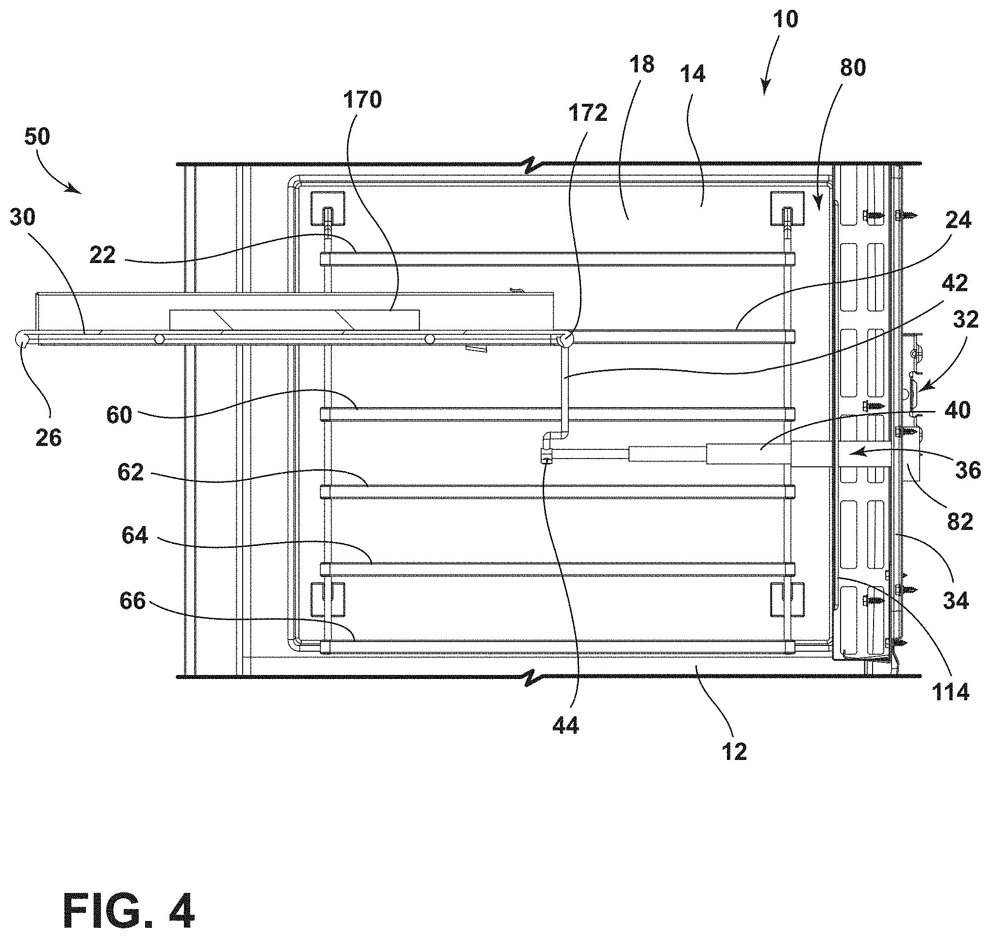 Patent US11781757 Figure 4 – Automatic rack system for a cooking appliance
