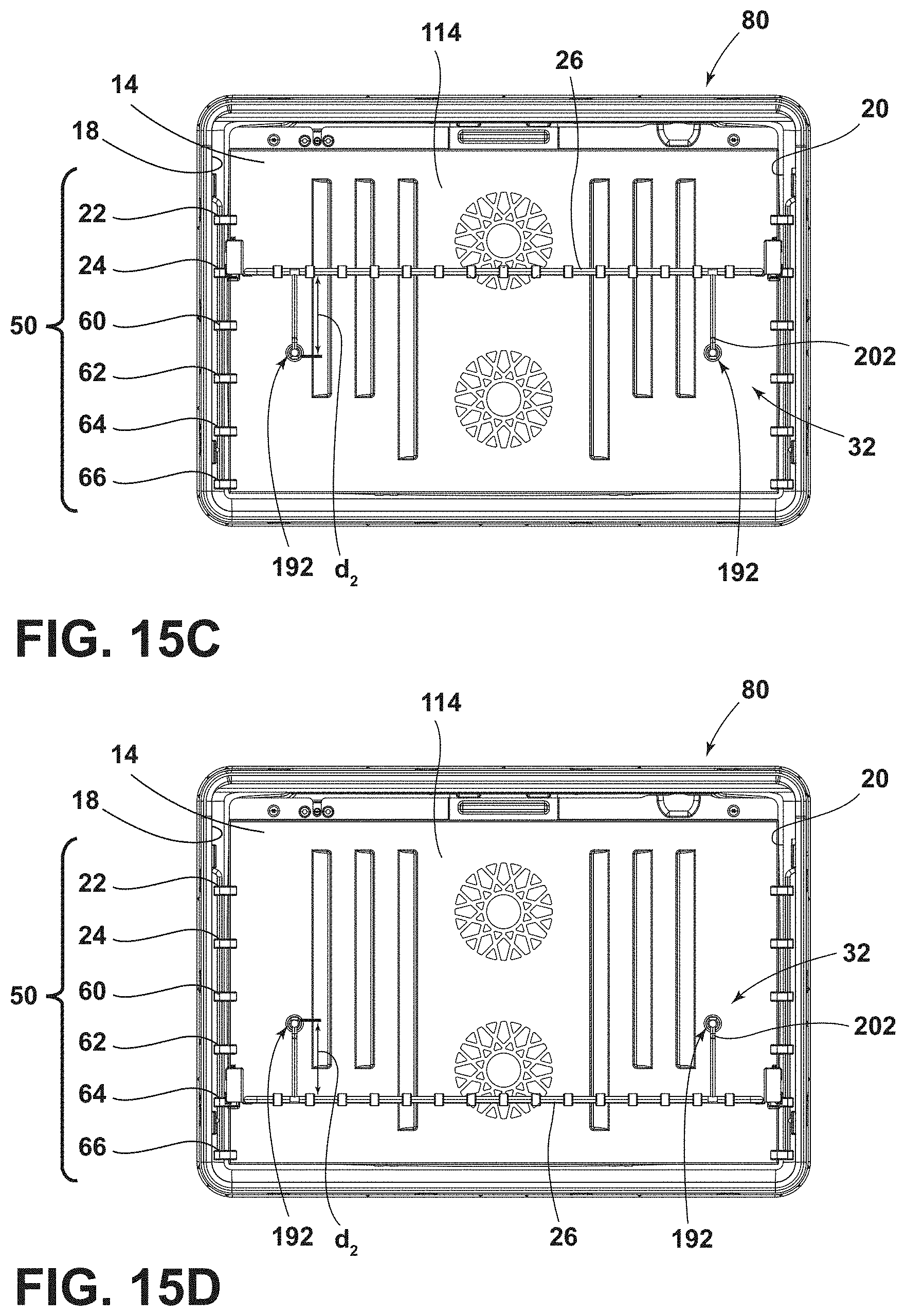 Patent US11781757 Figure 12 – Automatic rack system for a cooking appliance