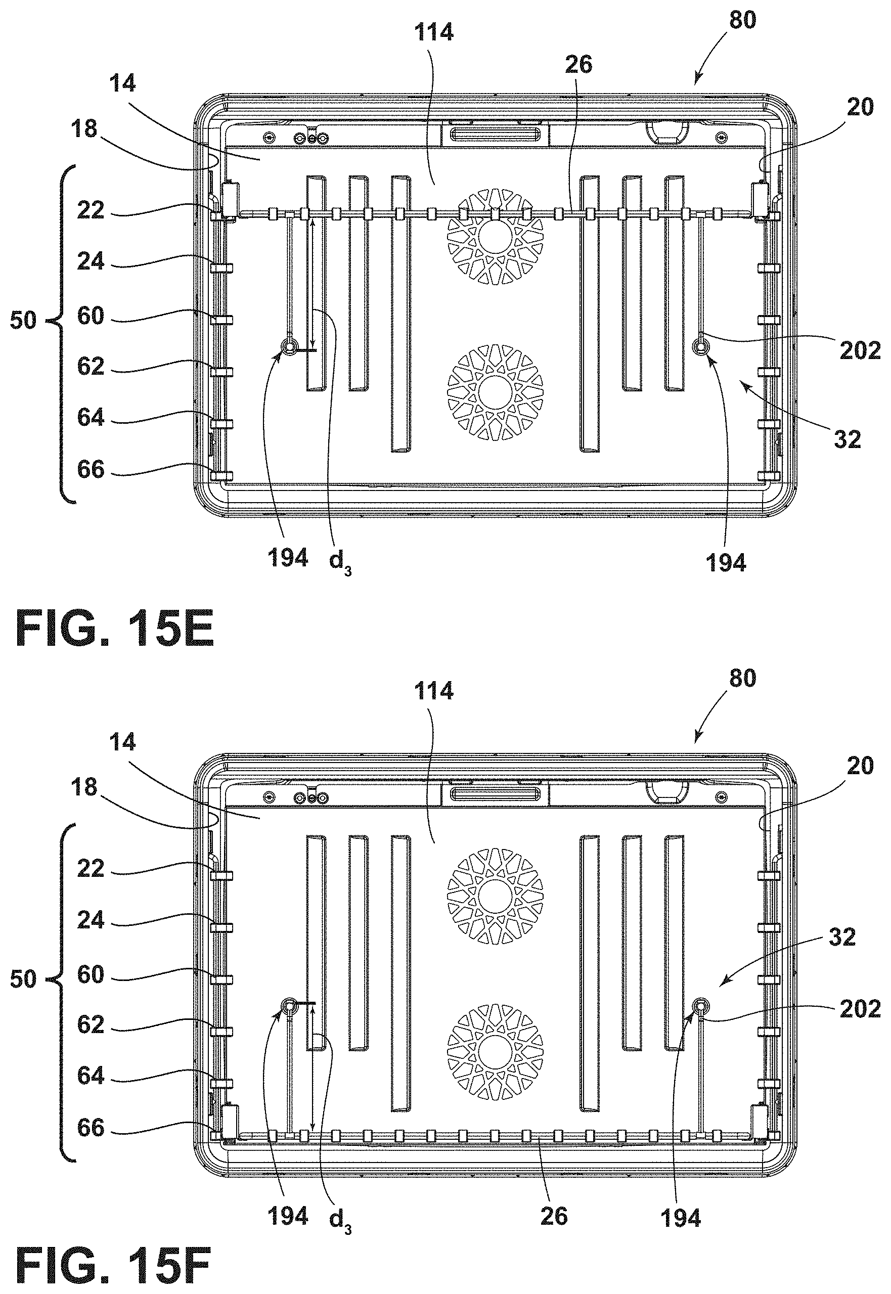 Patent US11781757 Figure 13 – Automatic rack system for a cooking appliance