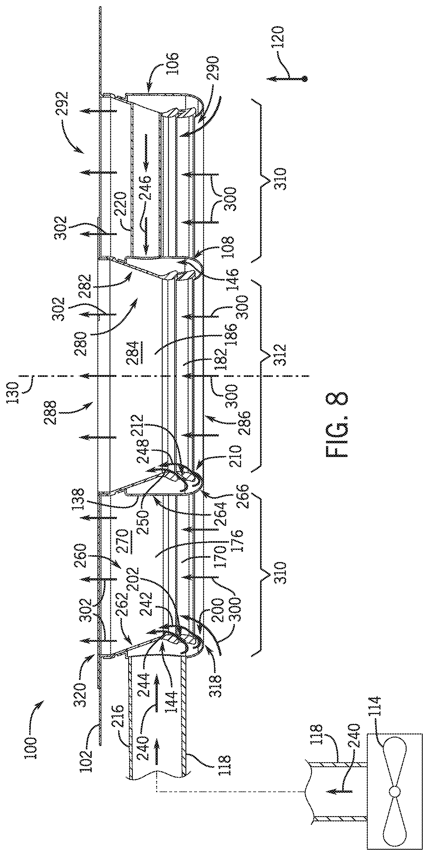 Patent US11781763 Figure 8 – Air flow amplifier for HVAC system
