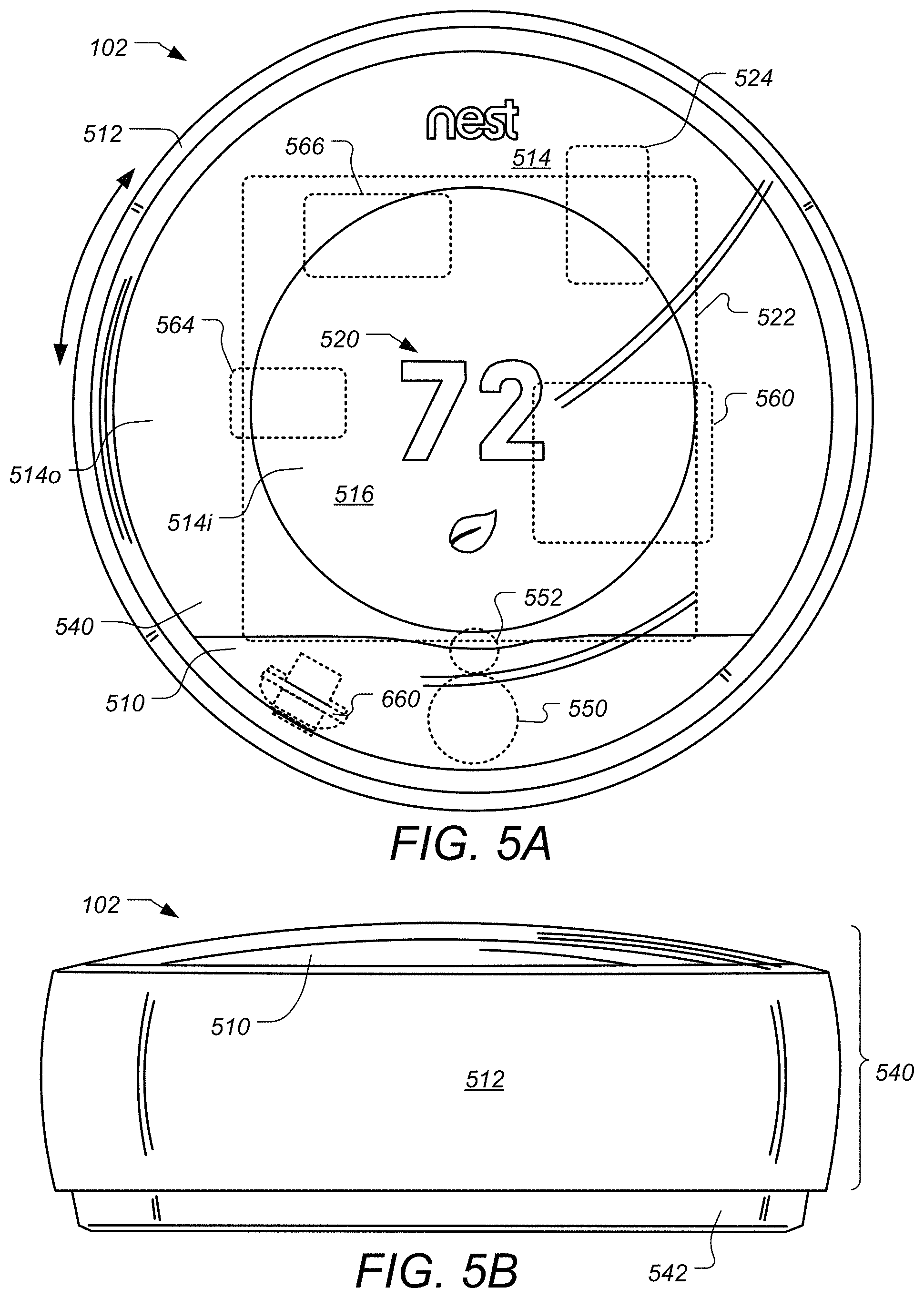 Patent US11781770 Figure 5 – User interfaces for schedule display and modification on smartphone or other space-limited touchscreen device