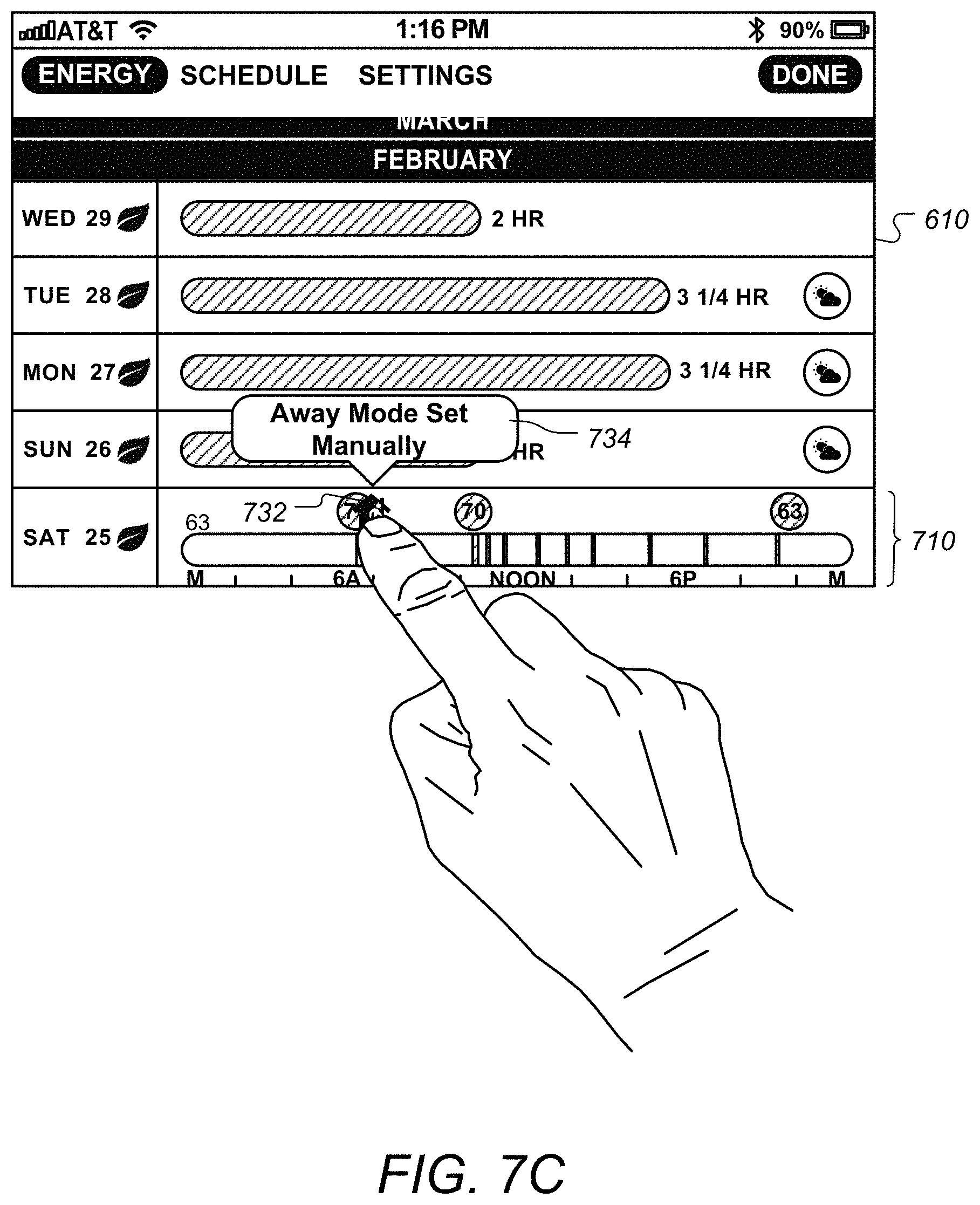 Patent US11781770 Figure 17 – User interfaces for schedule display and modification on smartphone or other space-limited touchscreen device