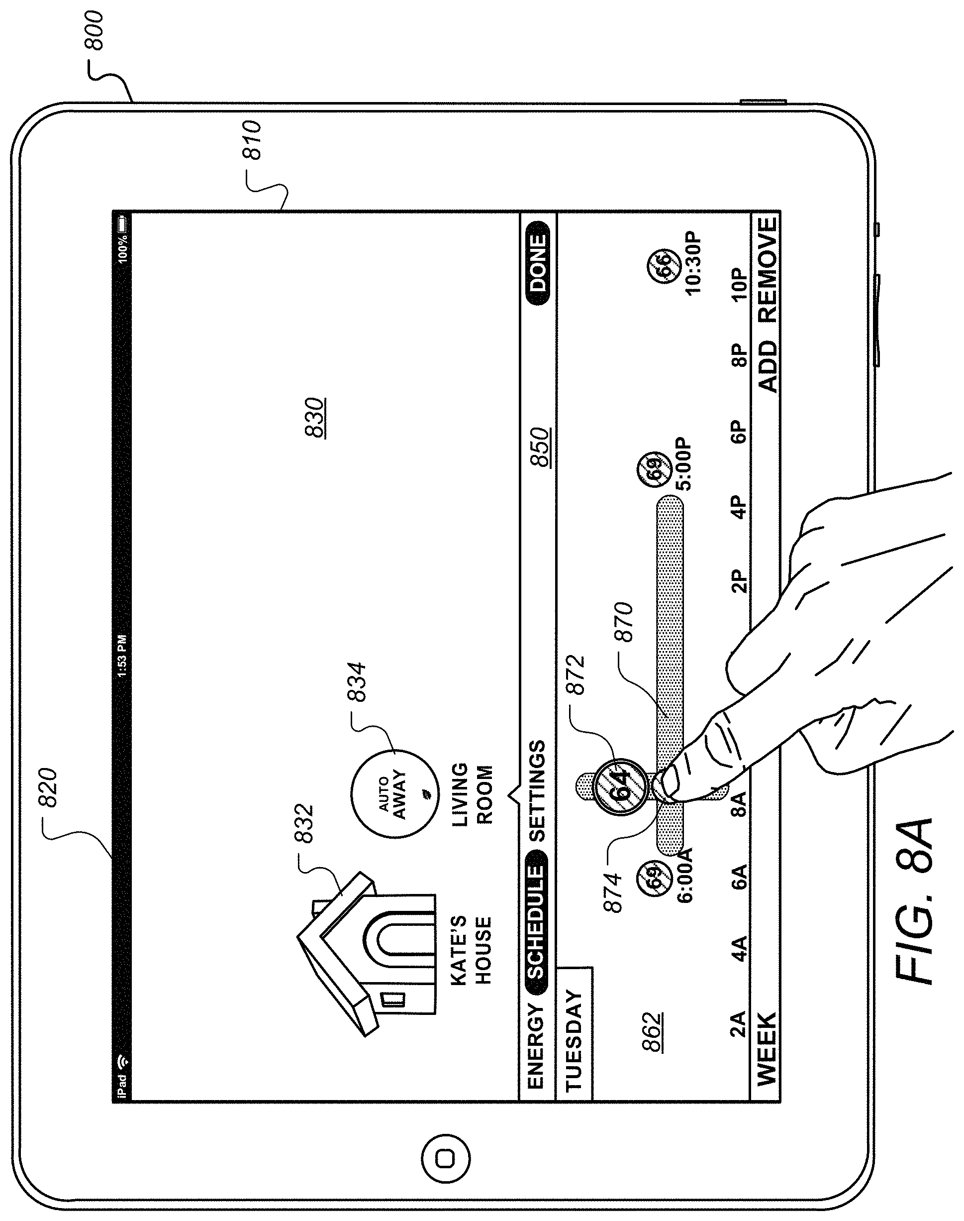 Patent US11781770 Figure 19 – User interfaces for schedule display and modification on smartphone or other space-limited touchscreen device