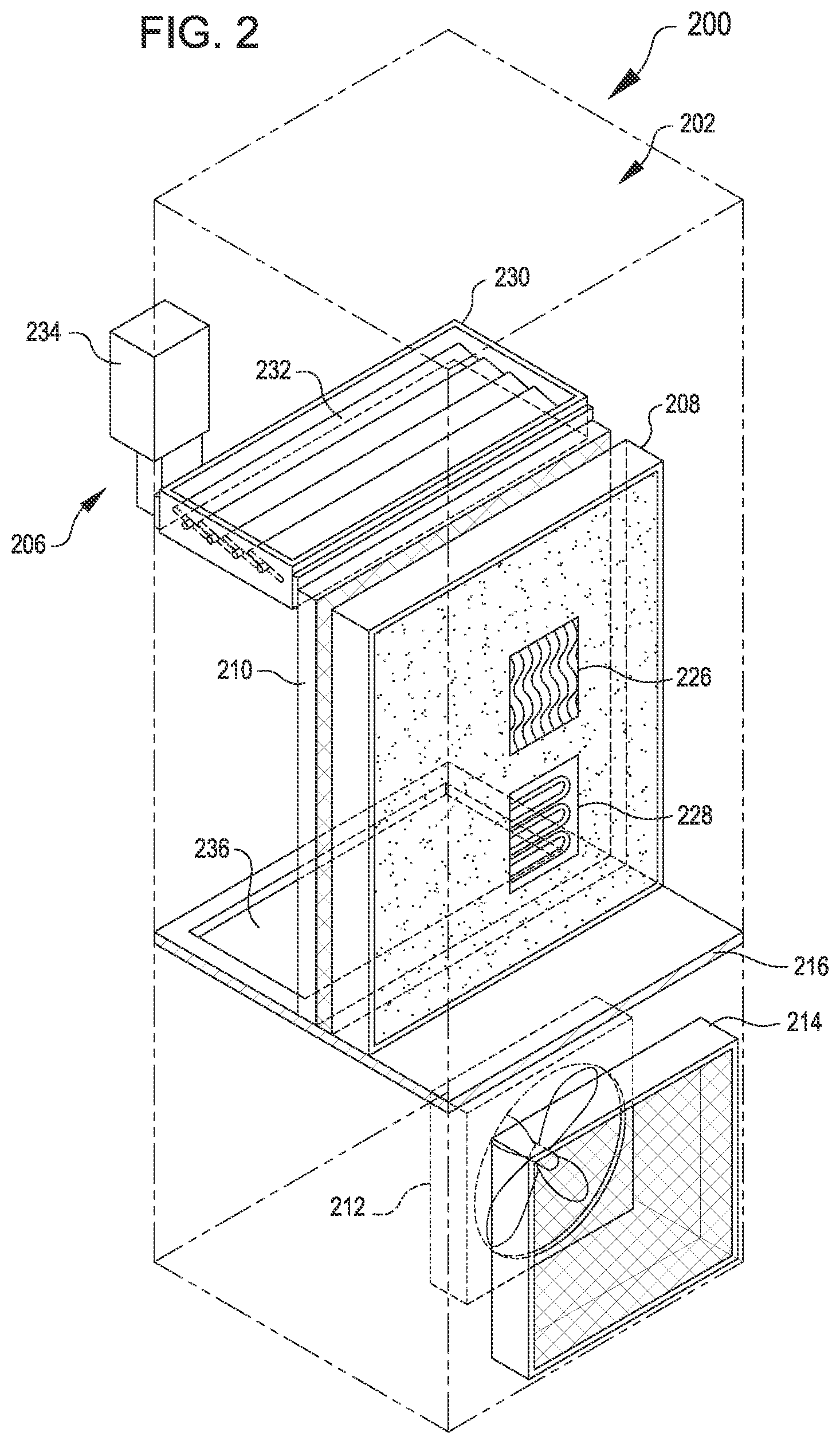 Patent US11781780 Figure 2 – Moveable airflow barrier for throughput control in cooling unit