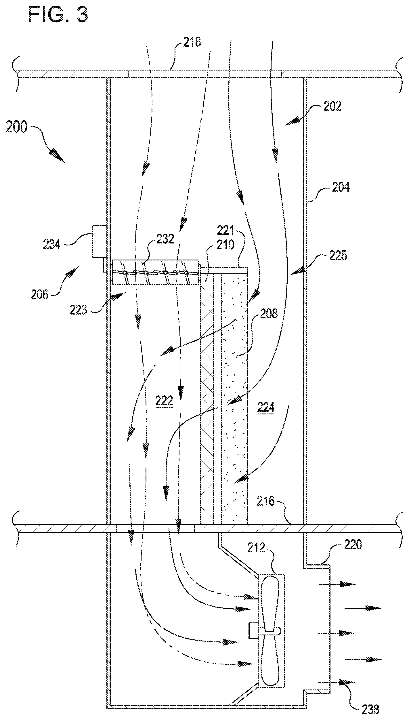 Patent US11781780 Figure 3 – Moveable airflow barrier for throughput control in cooling unit