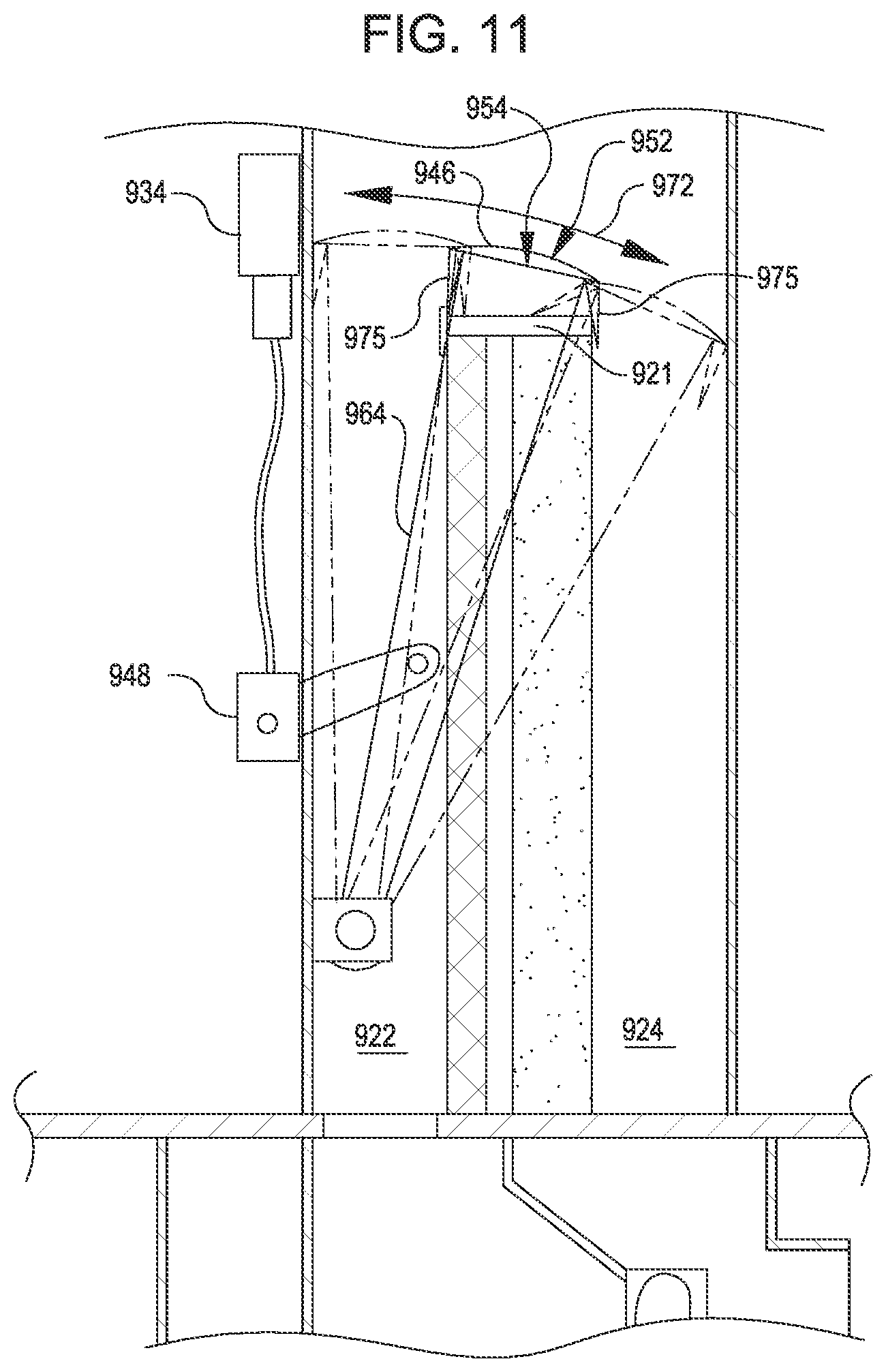 Patent US11781780 Figure 9 – Moveable airflow barrier for throughput control in cooling unit